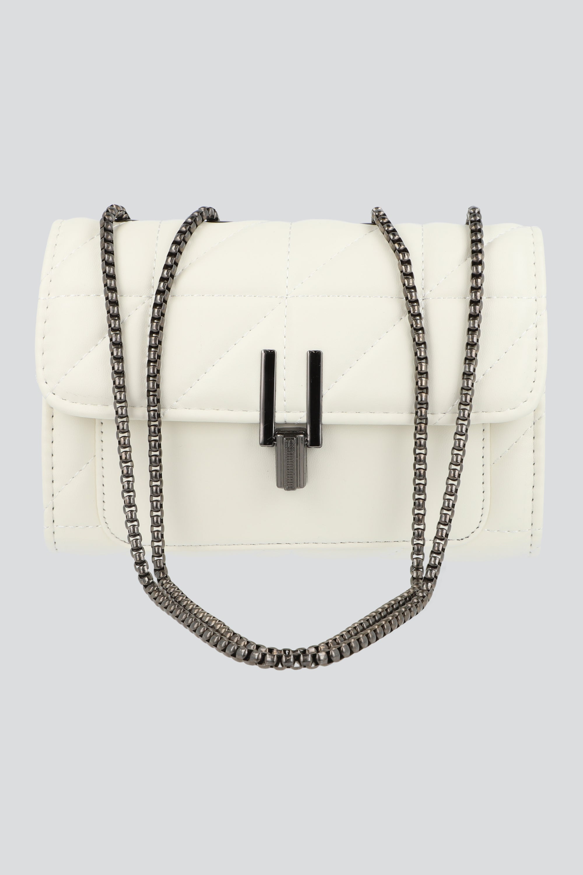 Bolsa crossbody capitonada tapa CREMA