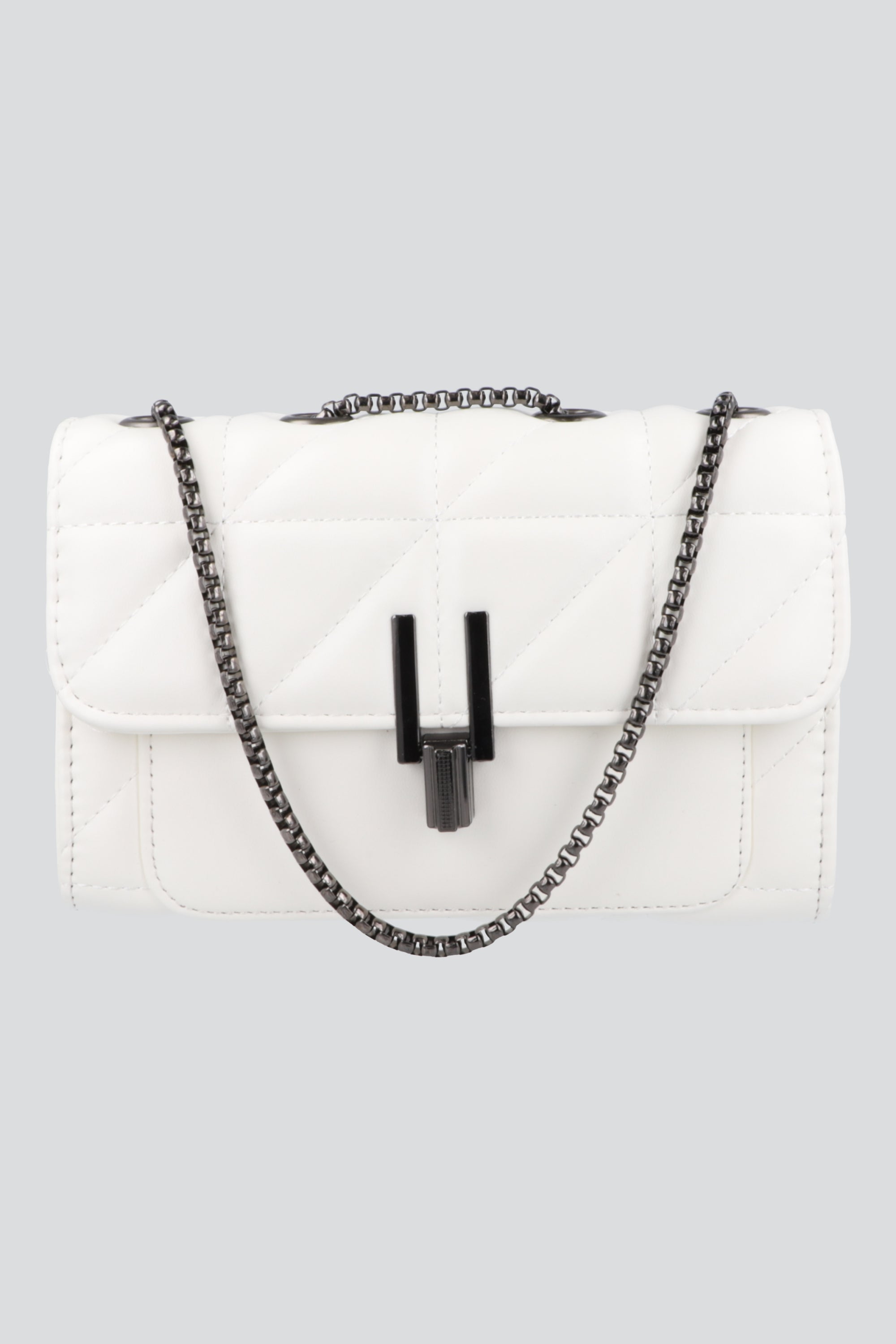 Bolsa crossbody capitonada tapa CREMA