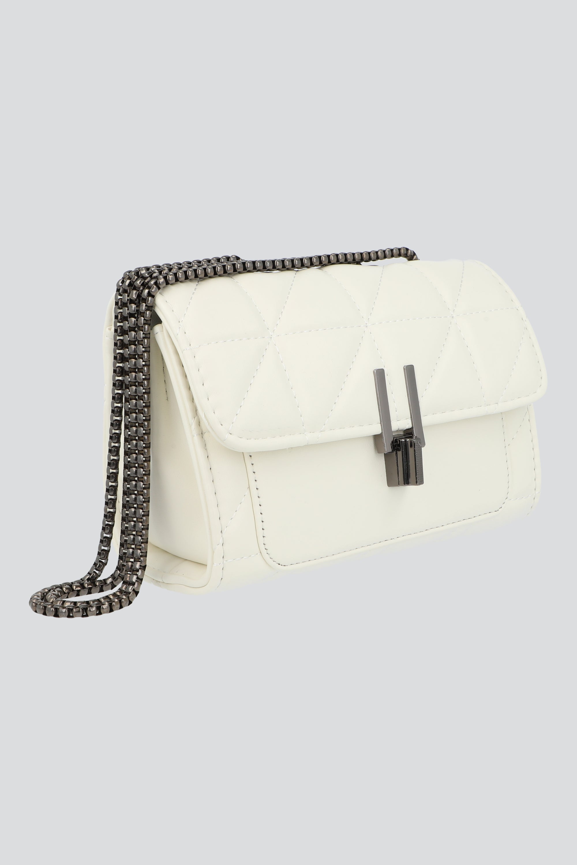Bolsa crossbody capitonada tapa CREMA