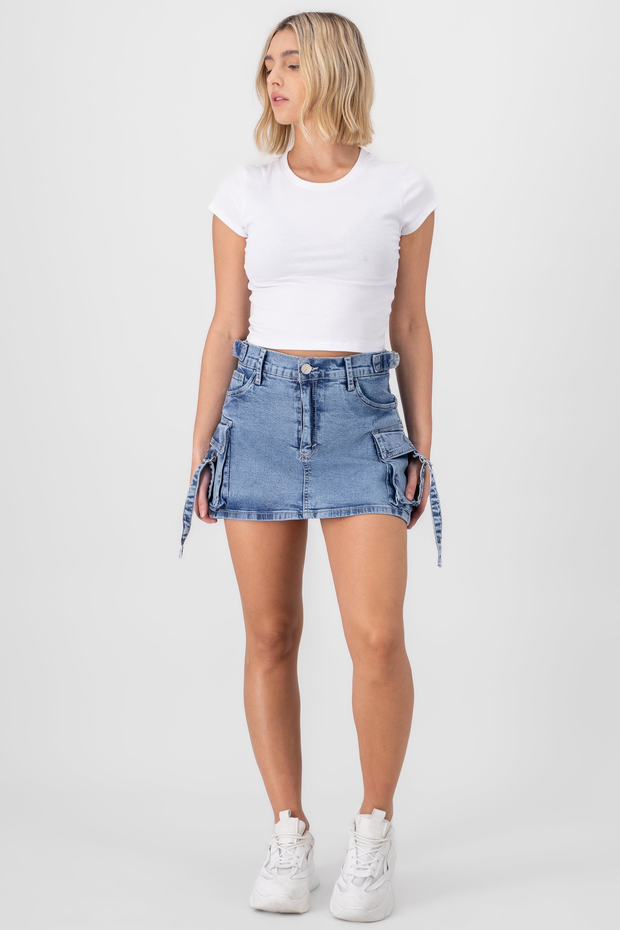 Falda short cargo tiras ajustables ACID MEDIO