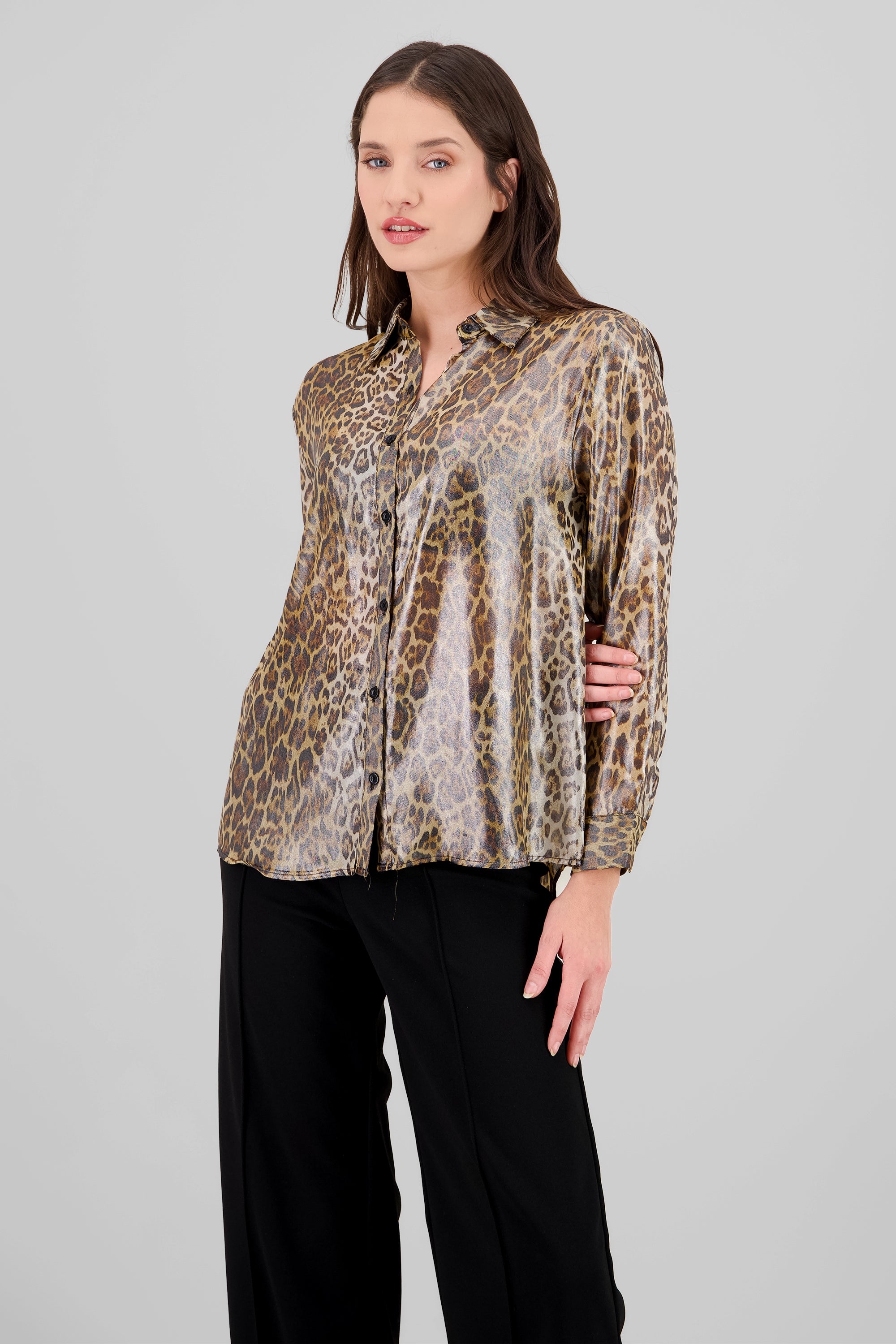 Camisa de manga larga estampado leopardo CAFE COMBO