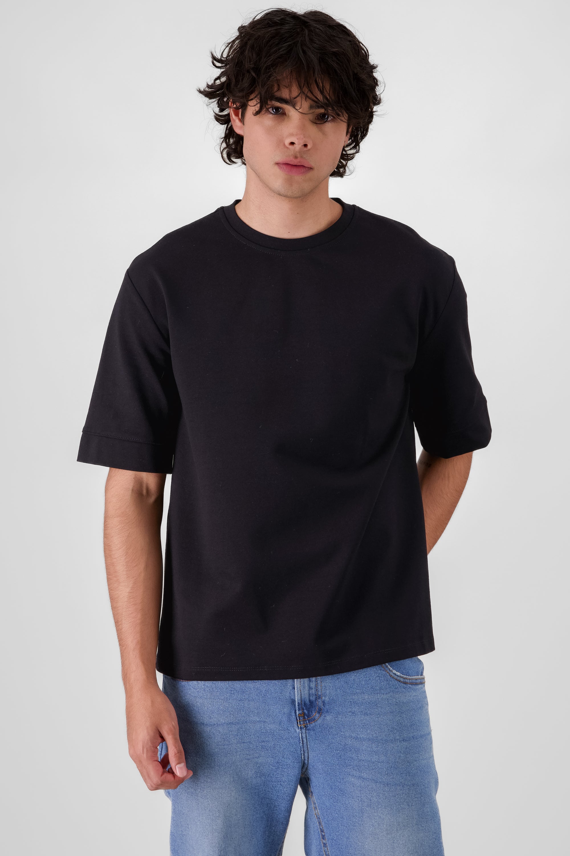 Playera os pesada NEGRO