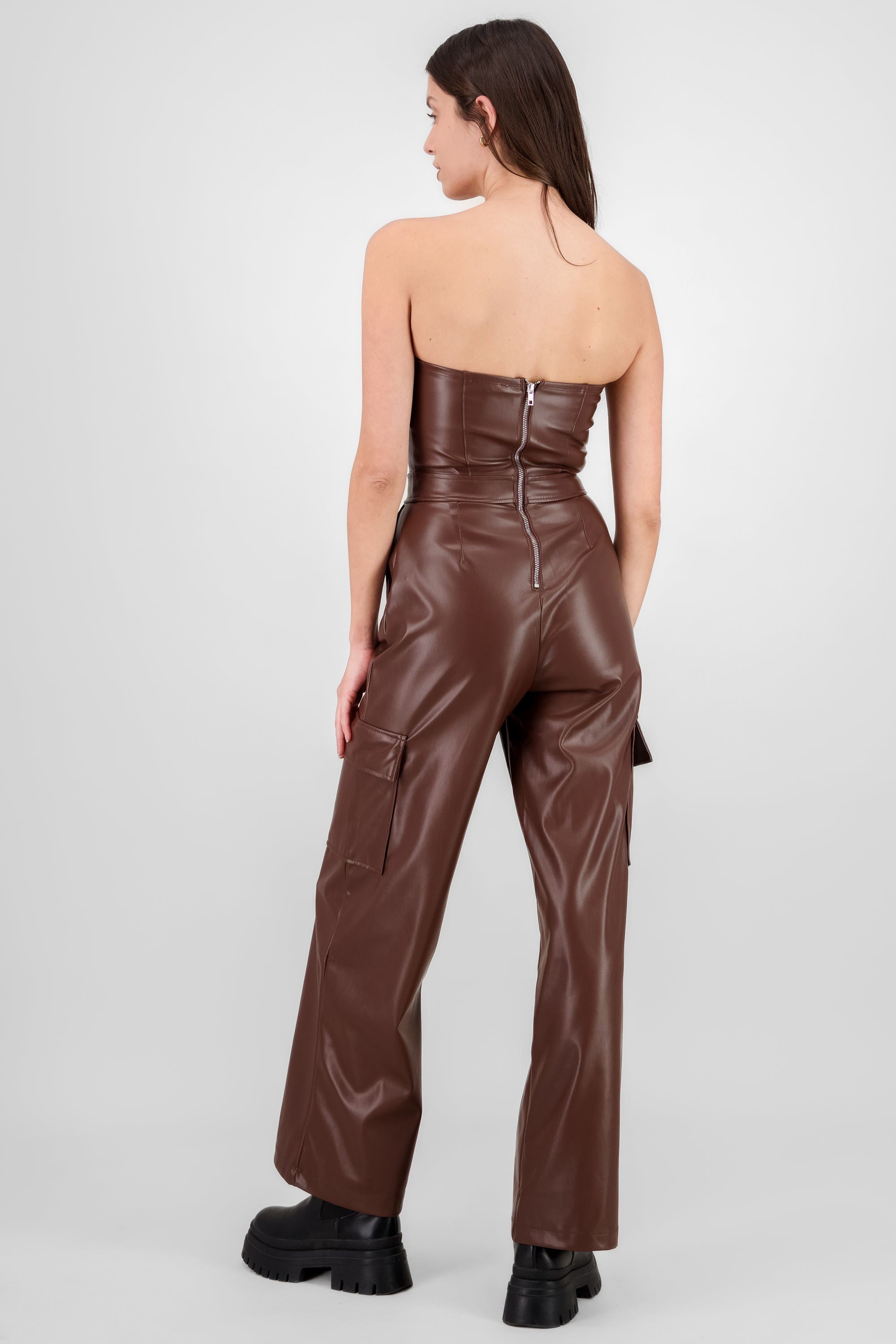 Jumpsuit cargo liso CAFE