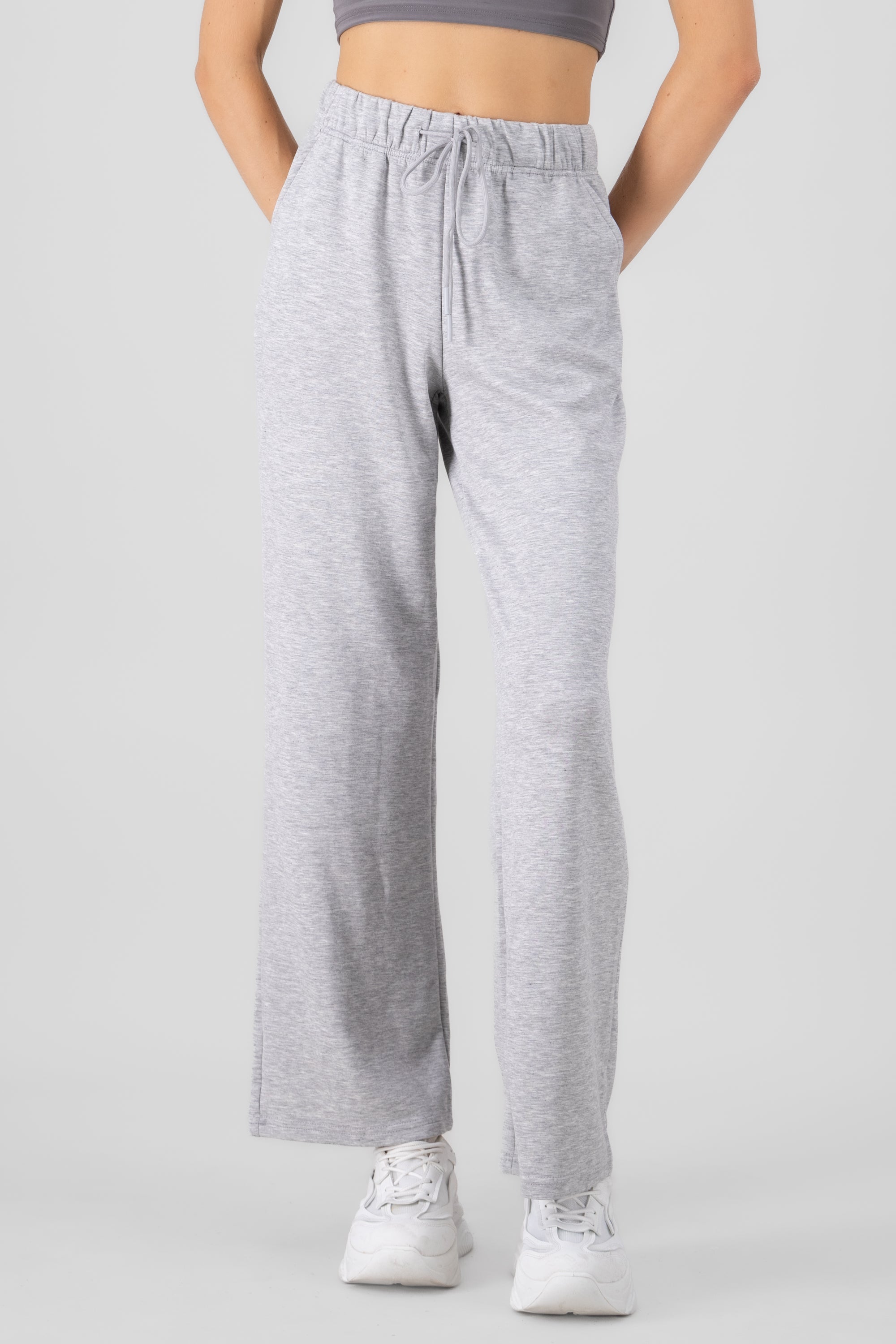 Pants amplios lisos resorte GRIS