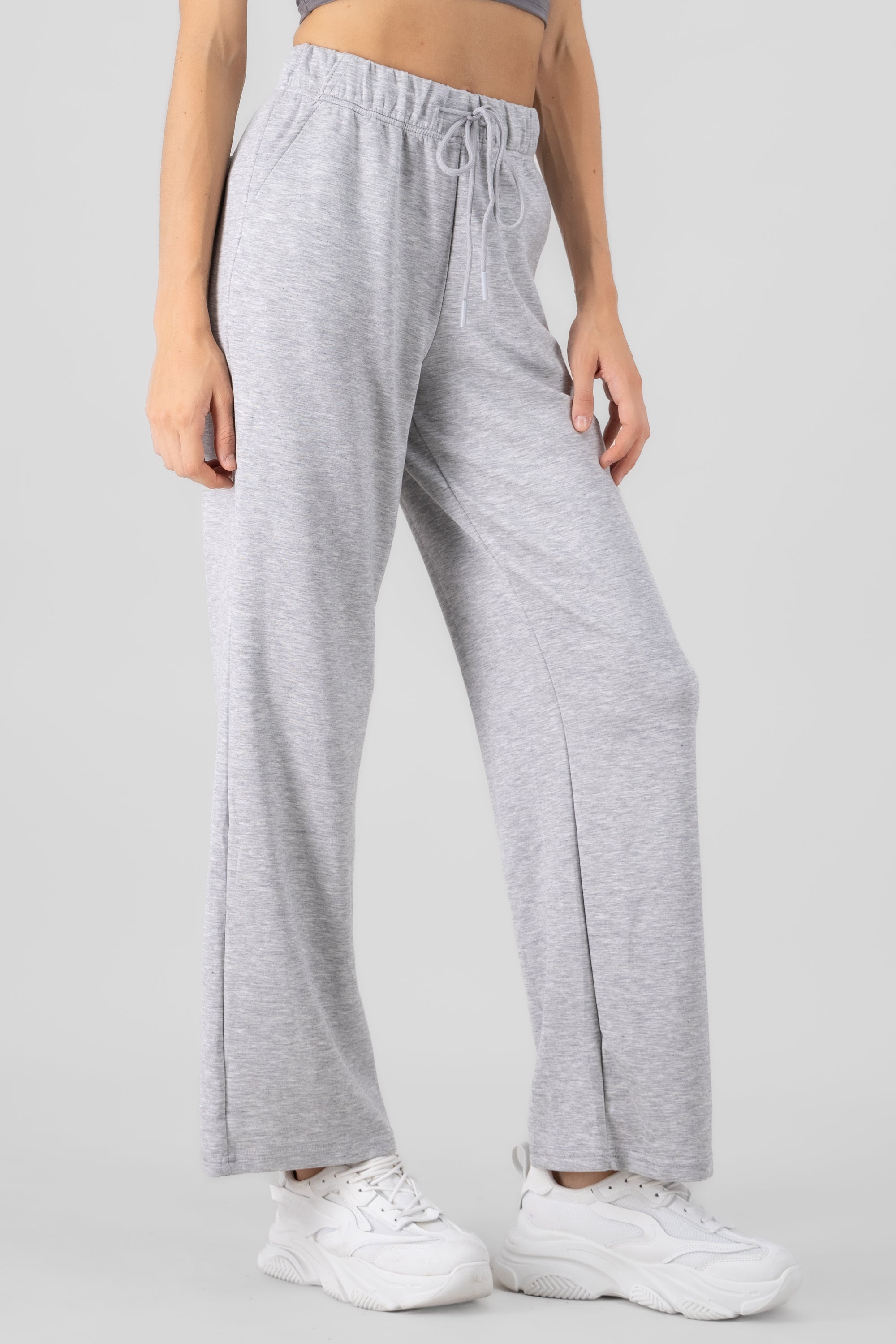 Pants amplios lisos resorte GRIS