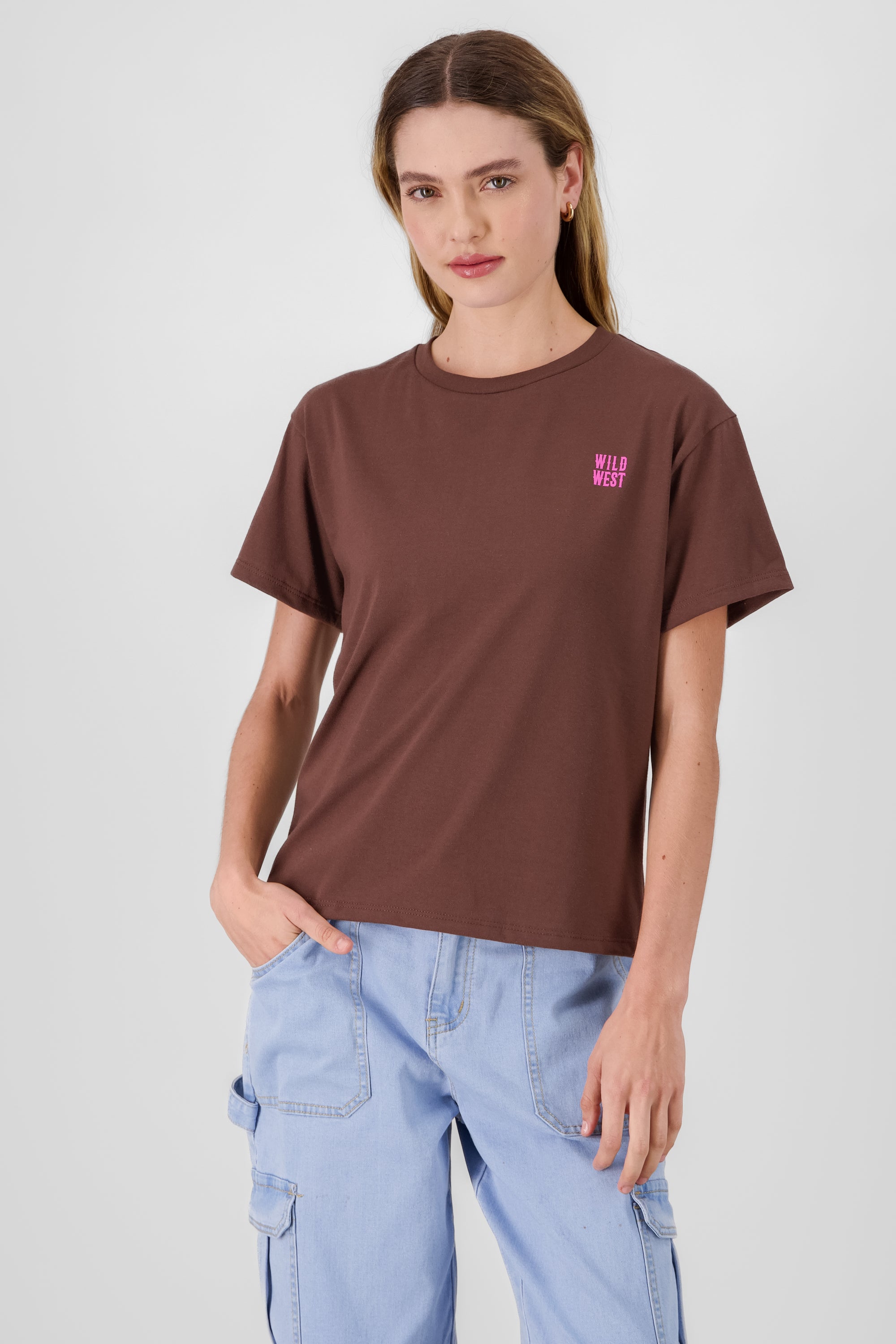 Playera oversized estampado vaquero CAFE