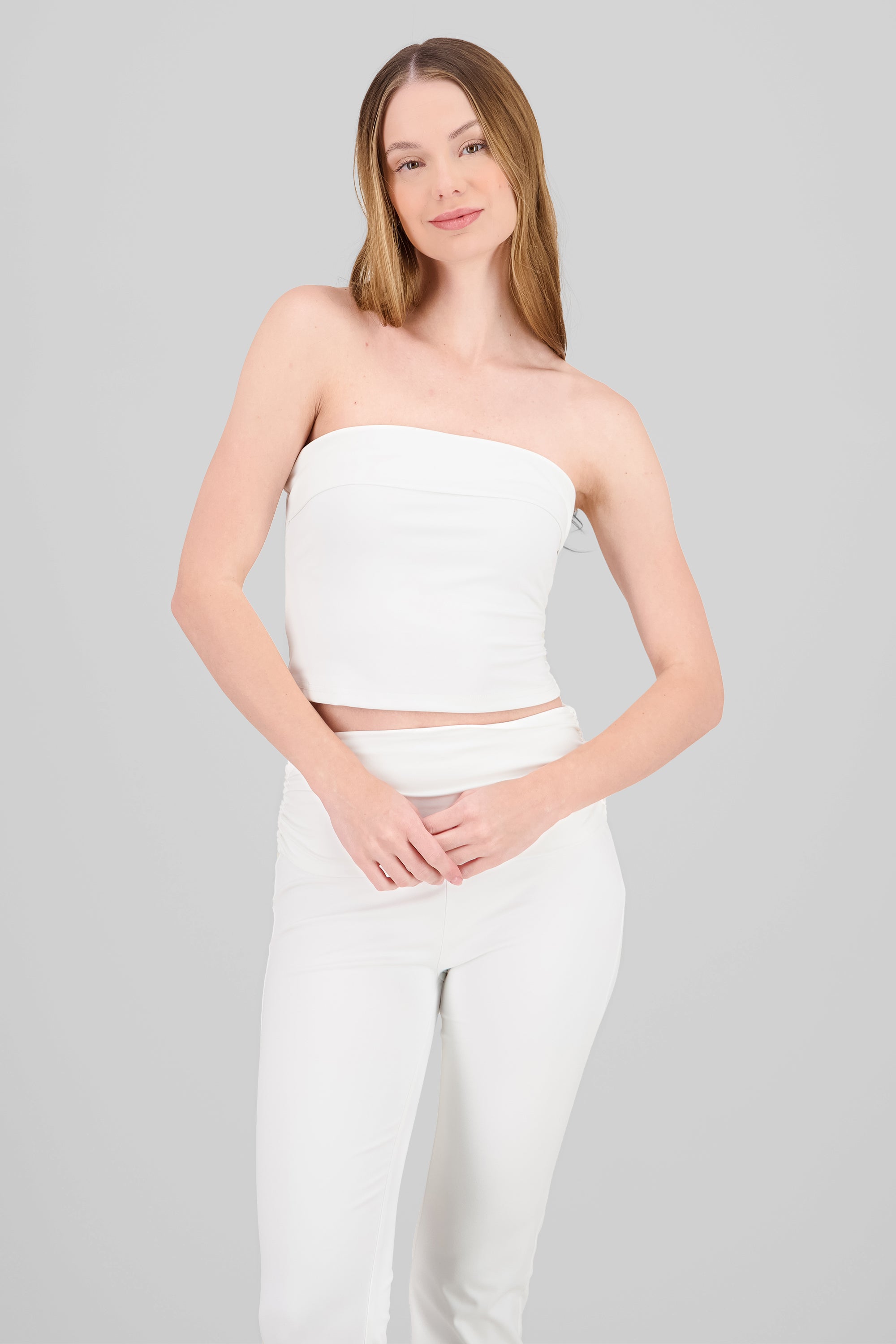 Top strapless liso CREMA