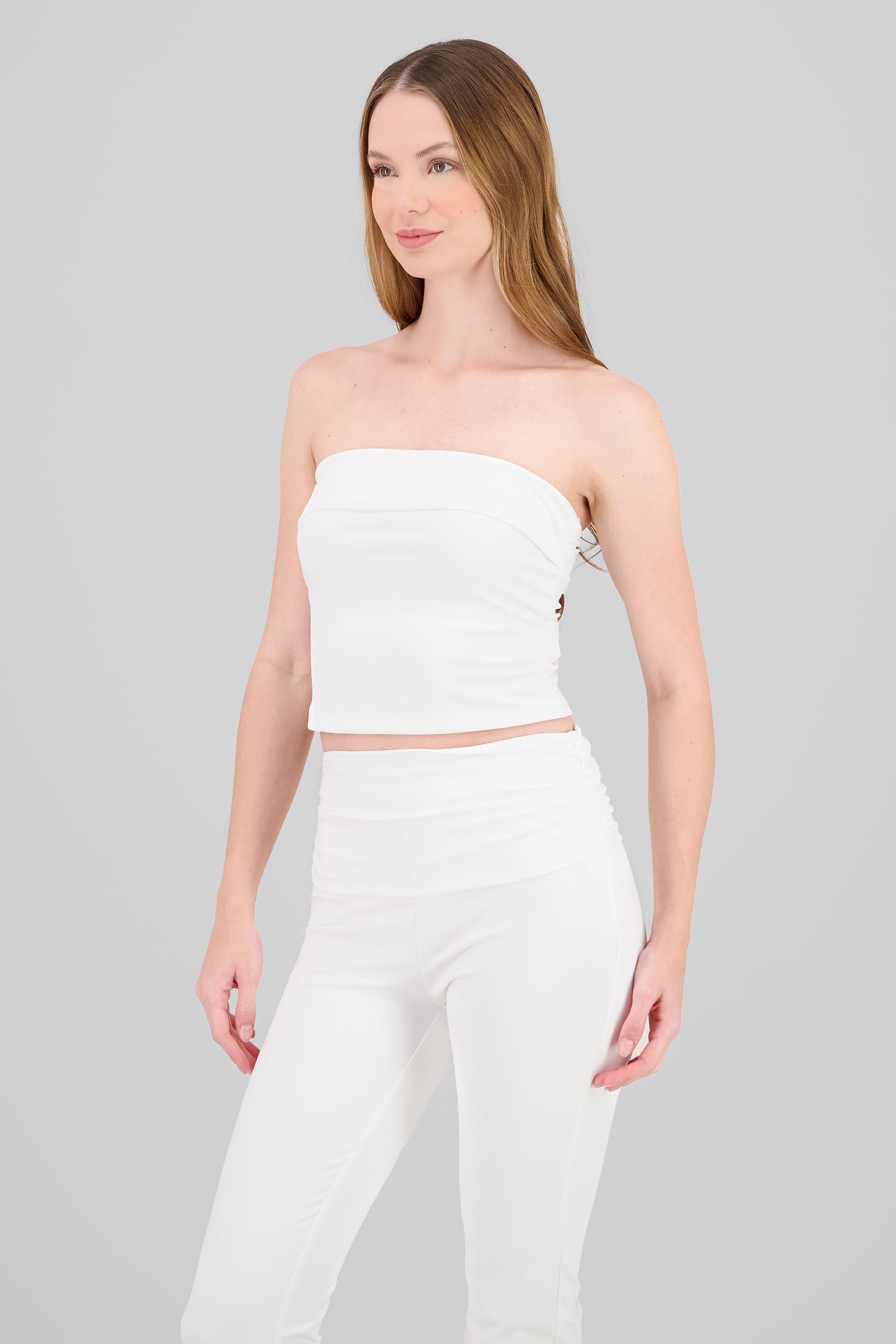 Top strapless liso CREMA