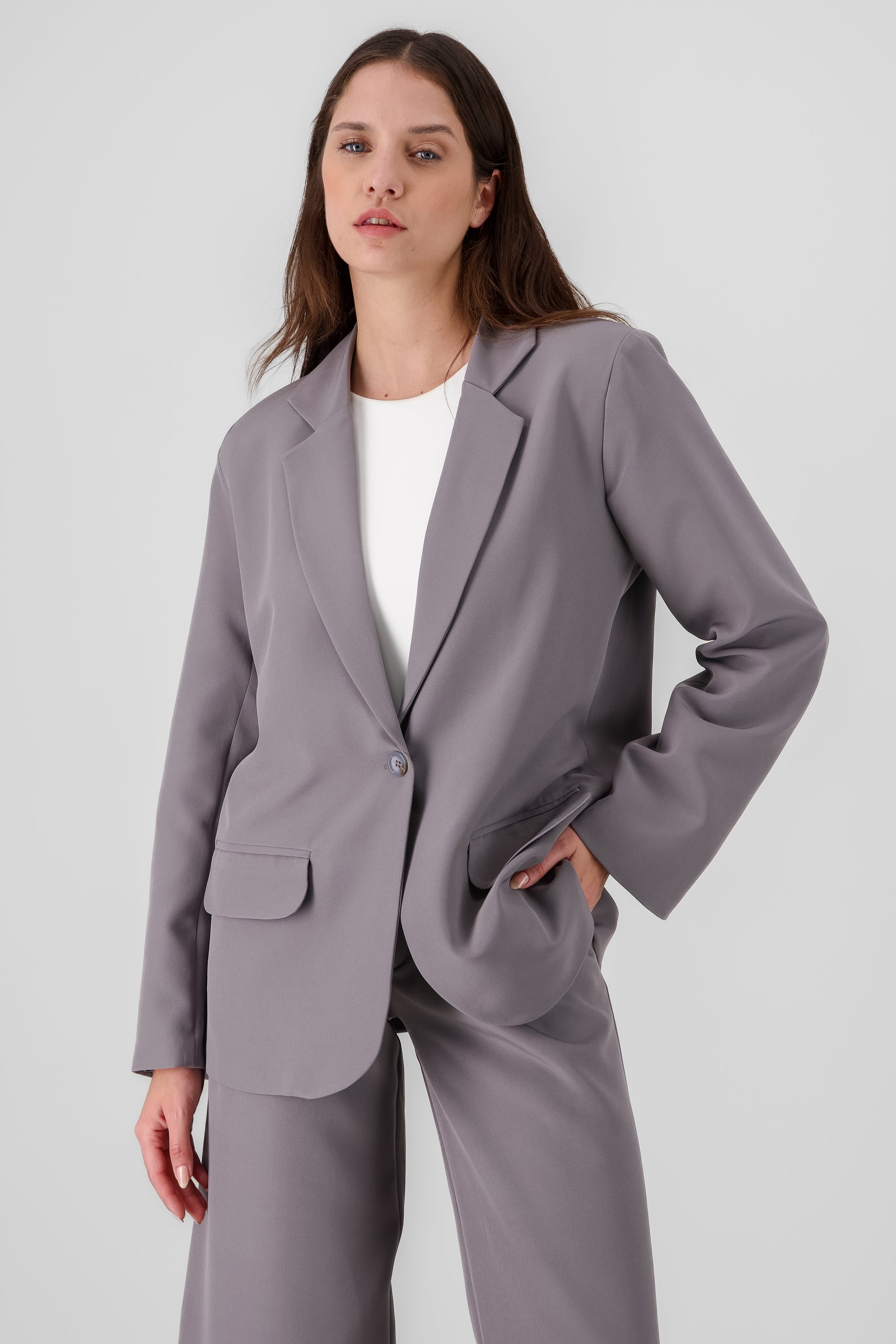 Blazer oversize con boton Hypsters GRIS