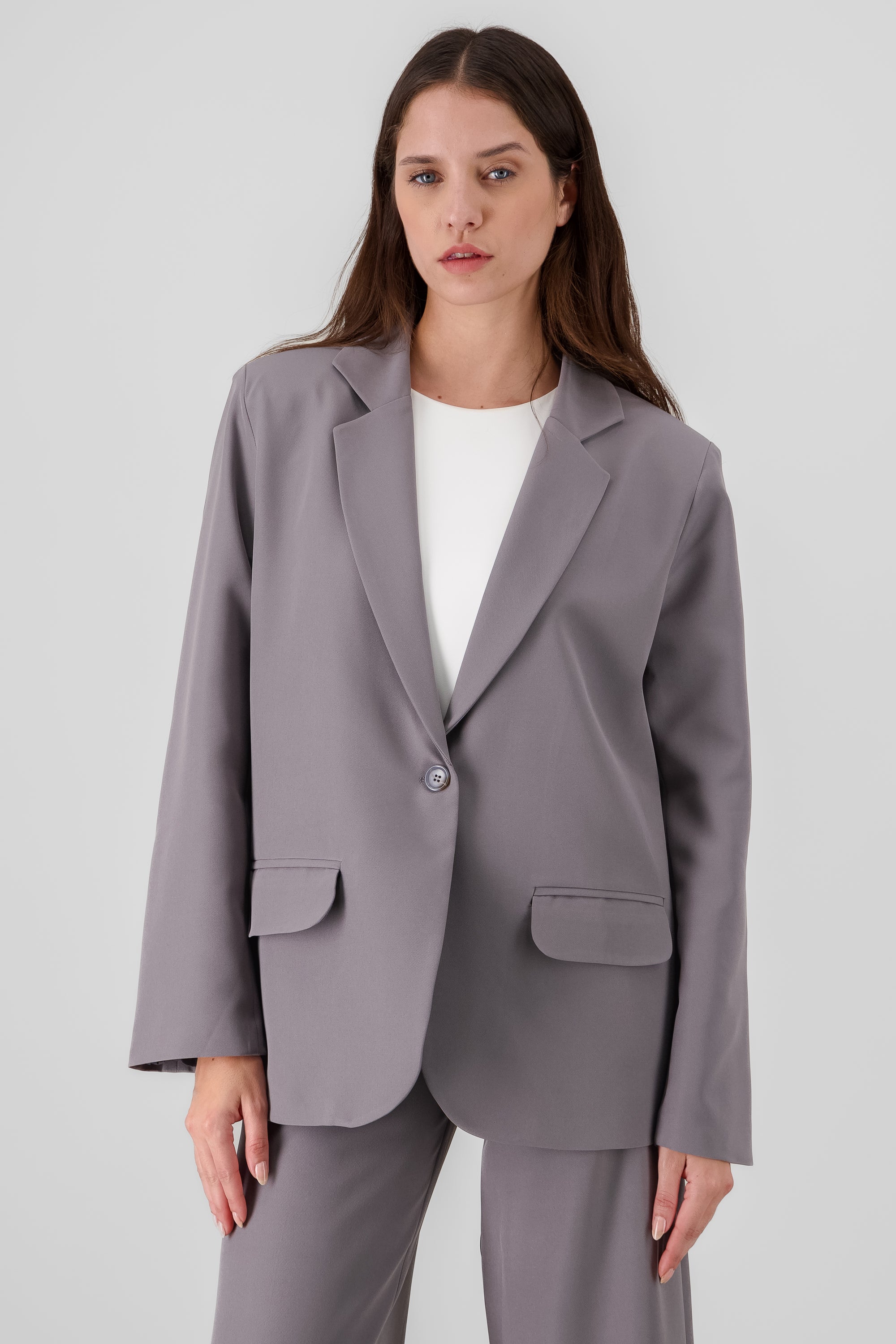 Blazer oversize con boton Hypsters GRIS