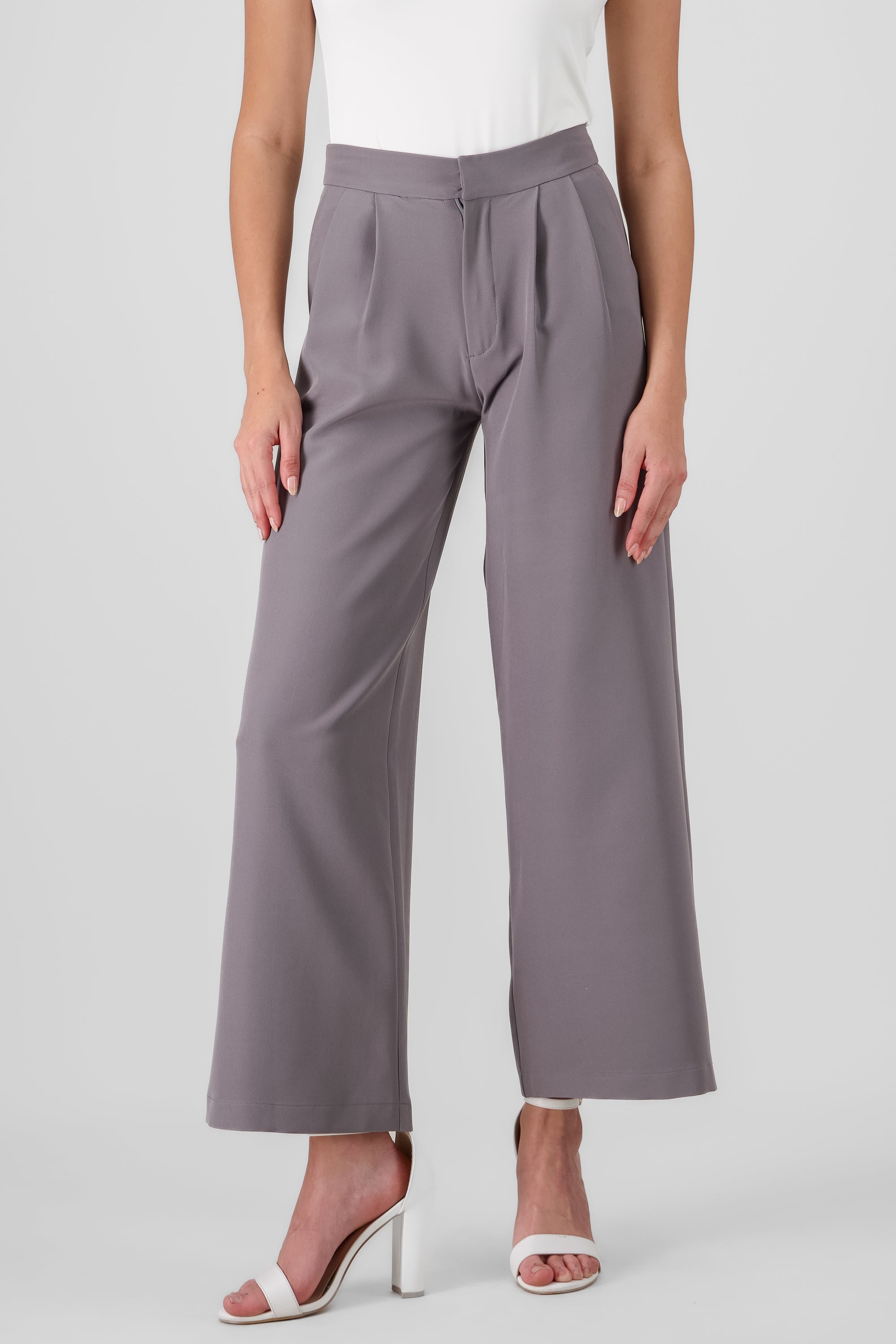 Pantalon recto sastre con pinzas Hypster GRIS