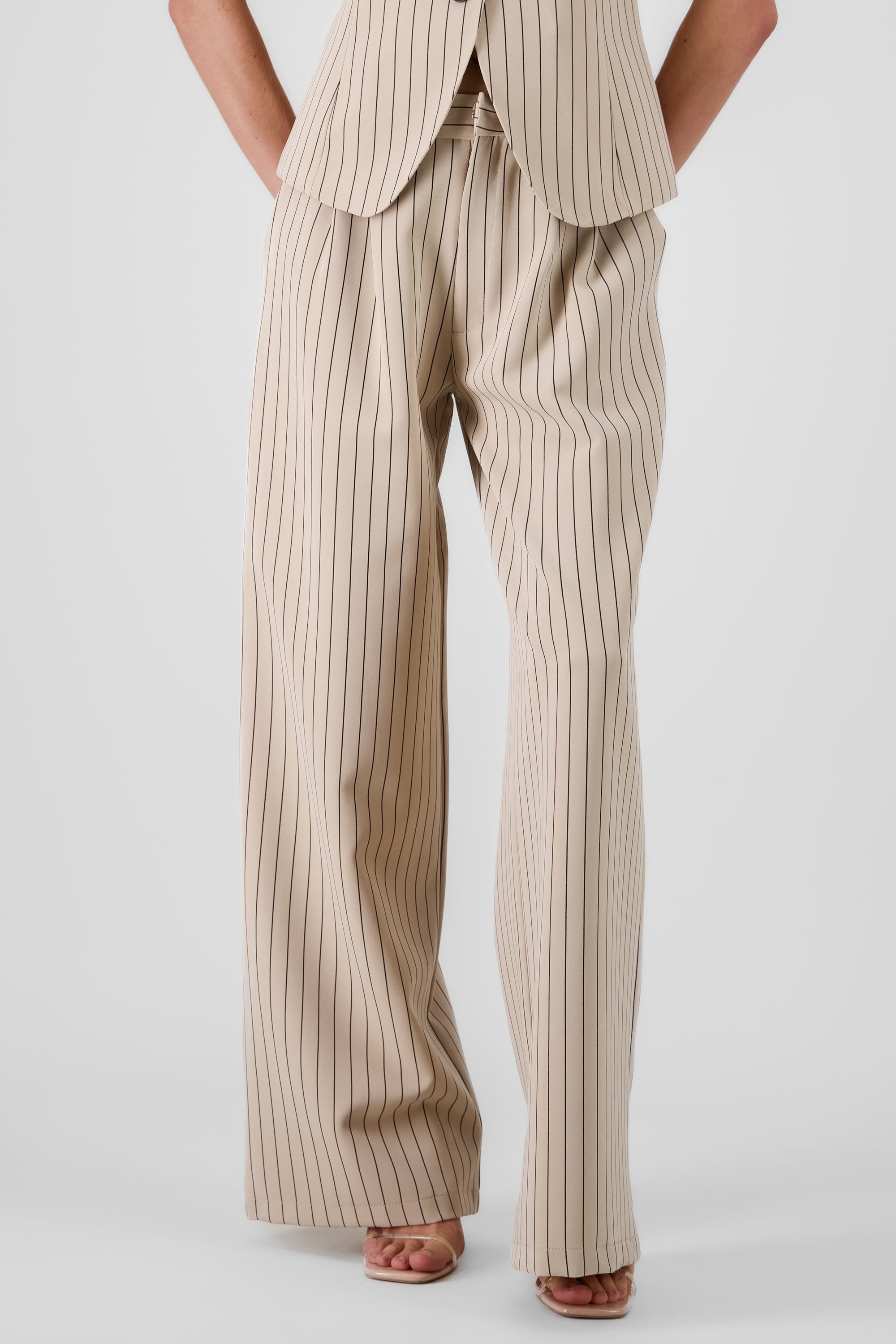 Pantalon sastre rayas con bolsas Hypsters BEIGE