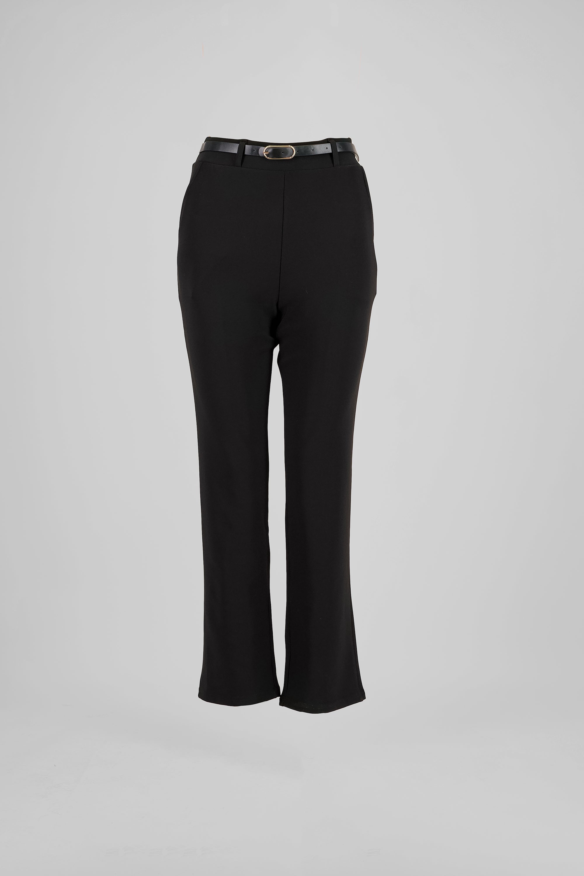 Pantalón Recto Liso Cinturón