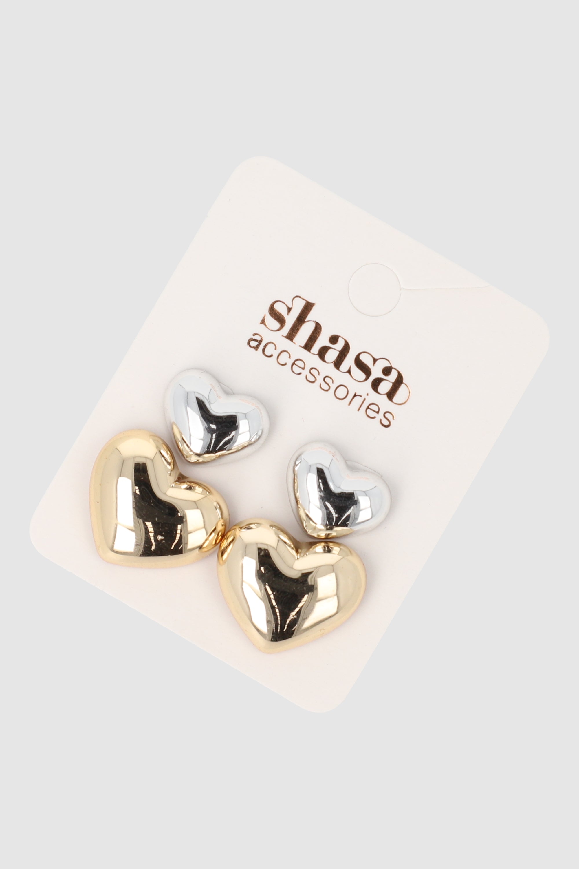 Aretes 2 corazones metal ORO