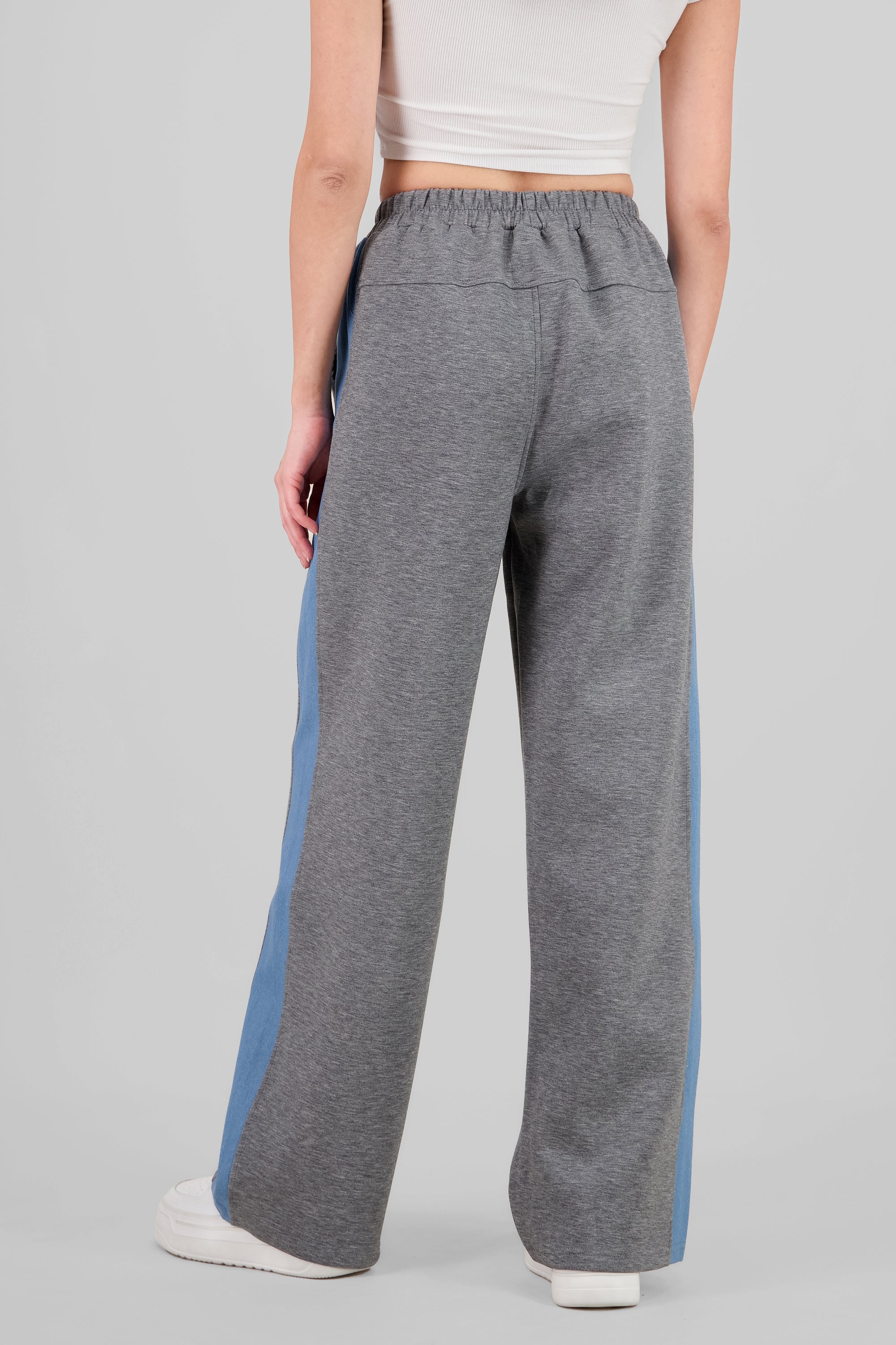 Pantalón patchwork denim GRIS COMBO