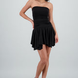Vestido fruncido asimetrico