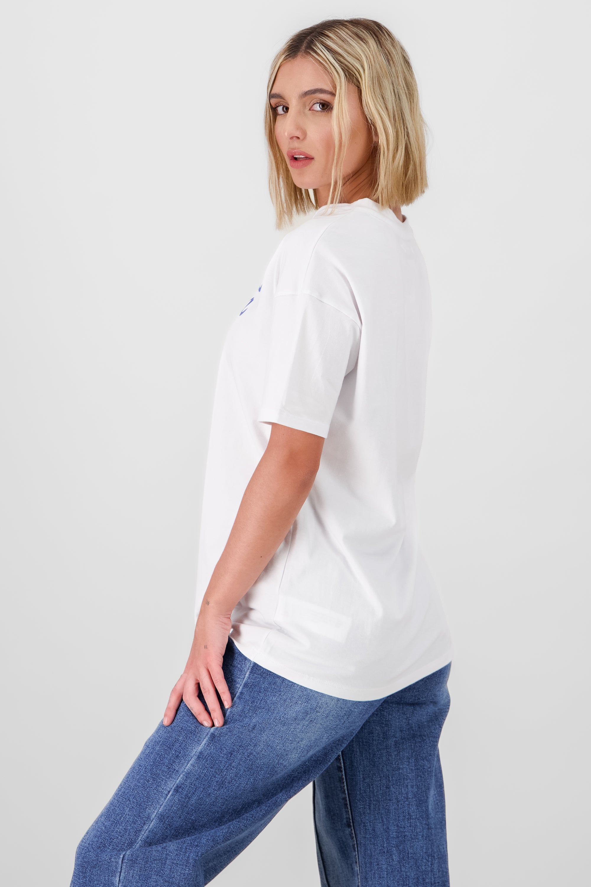 Playera estampado cowgirl oversized BLANCO COMBO