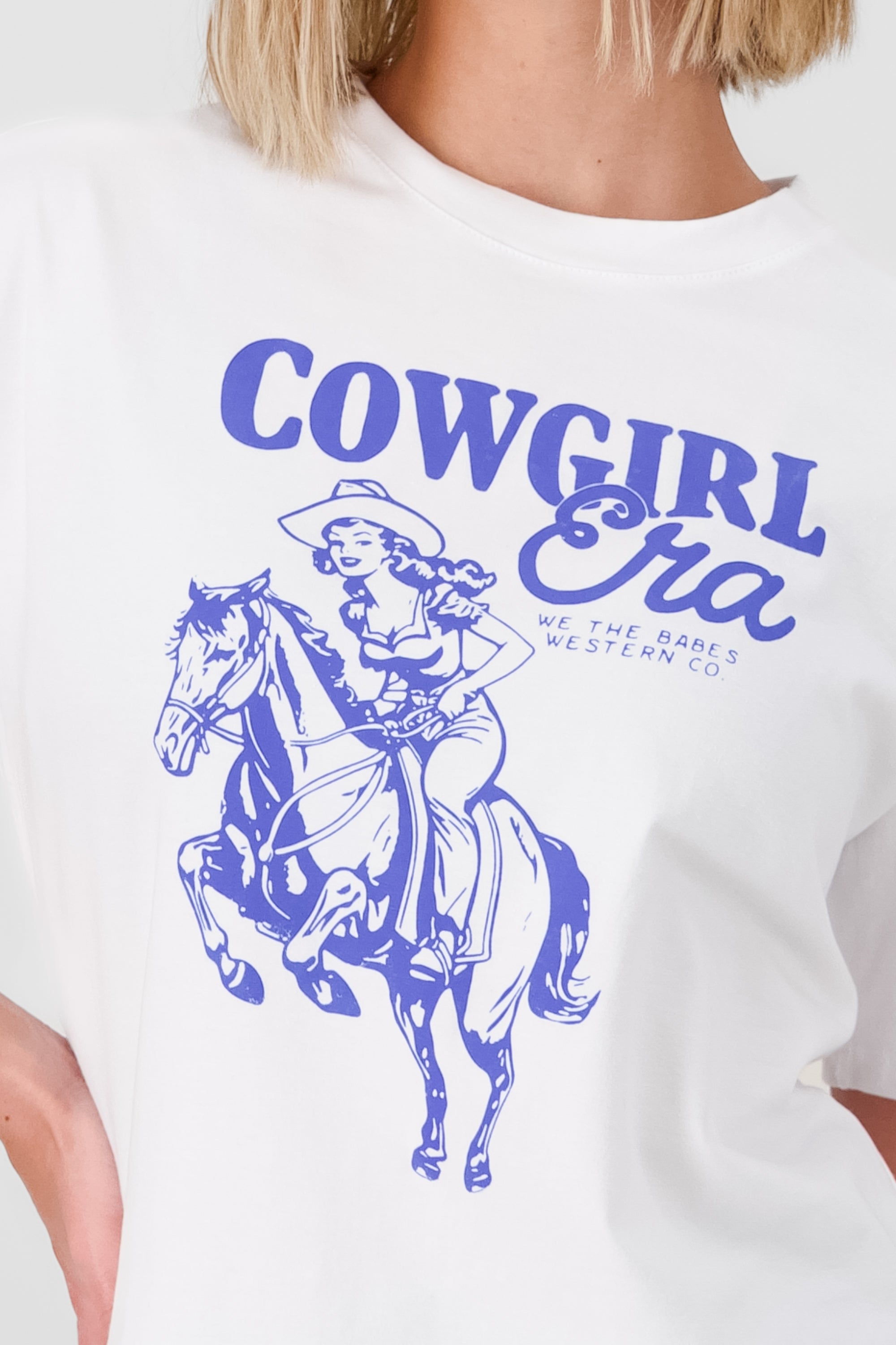 Playera estampado cowgirl oversized BLANCO COMBO