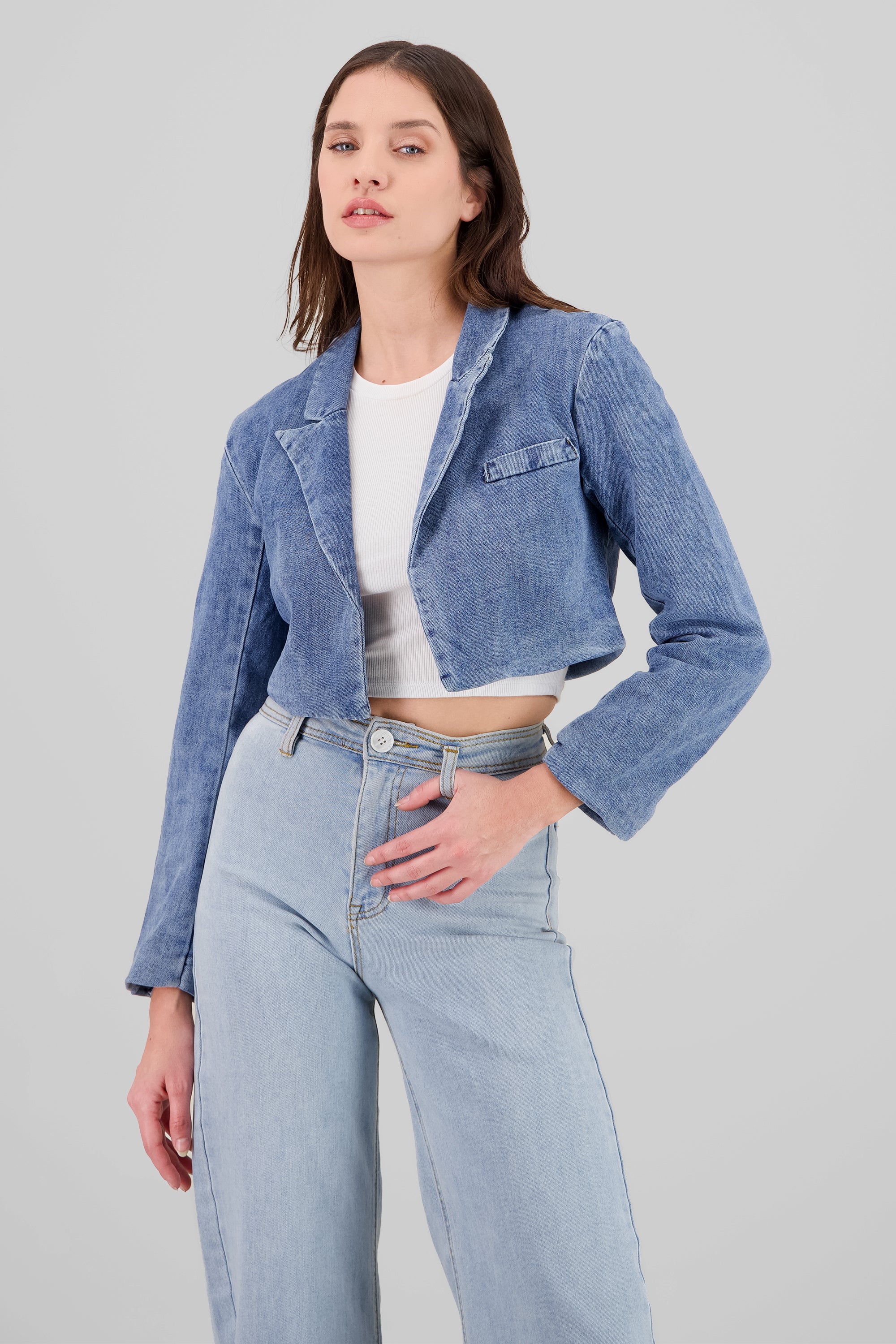 Blazer crop denim MEDIUM WASH