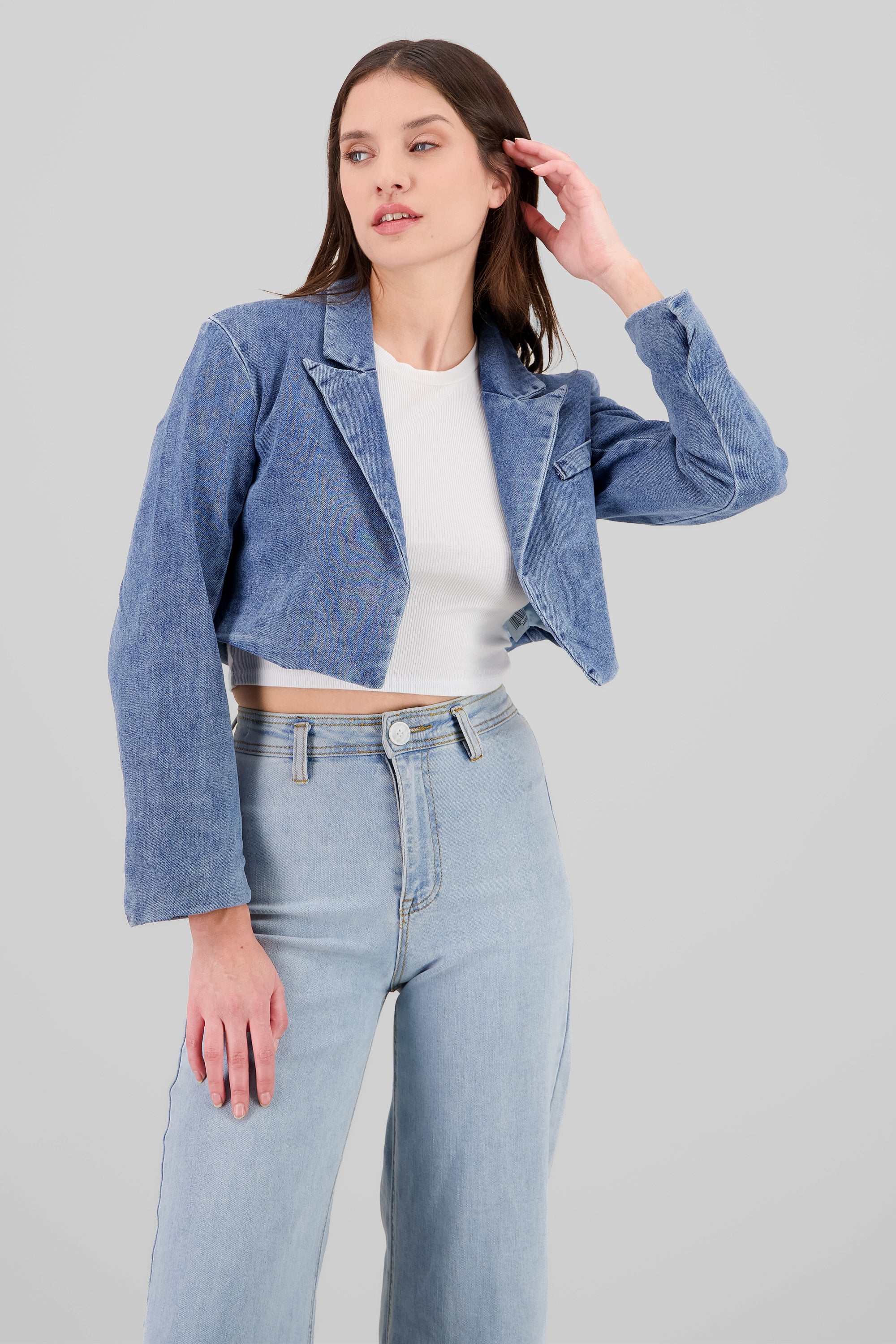 Blazer crop denim MEDIUM WASH