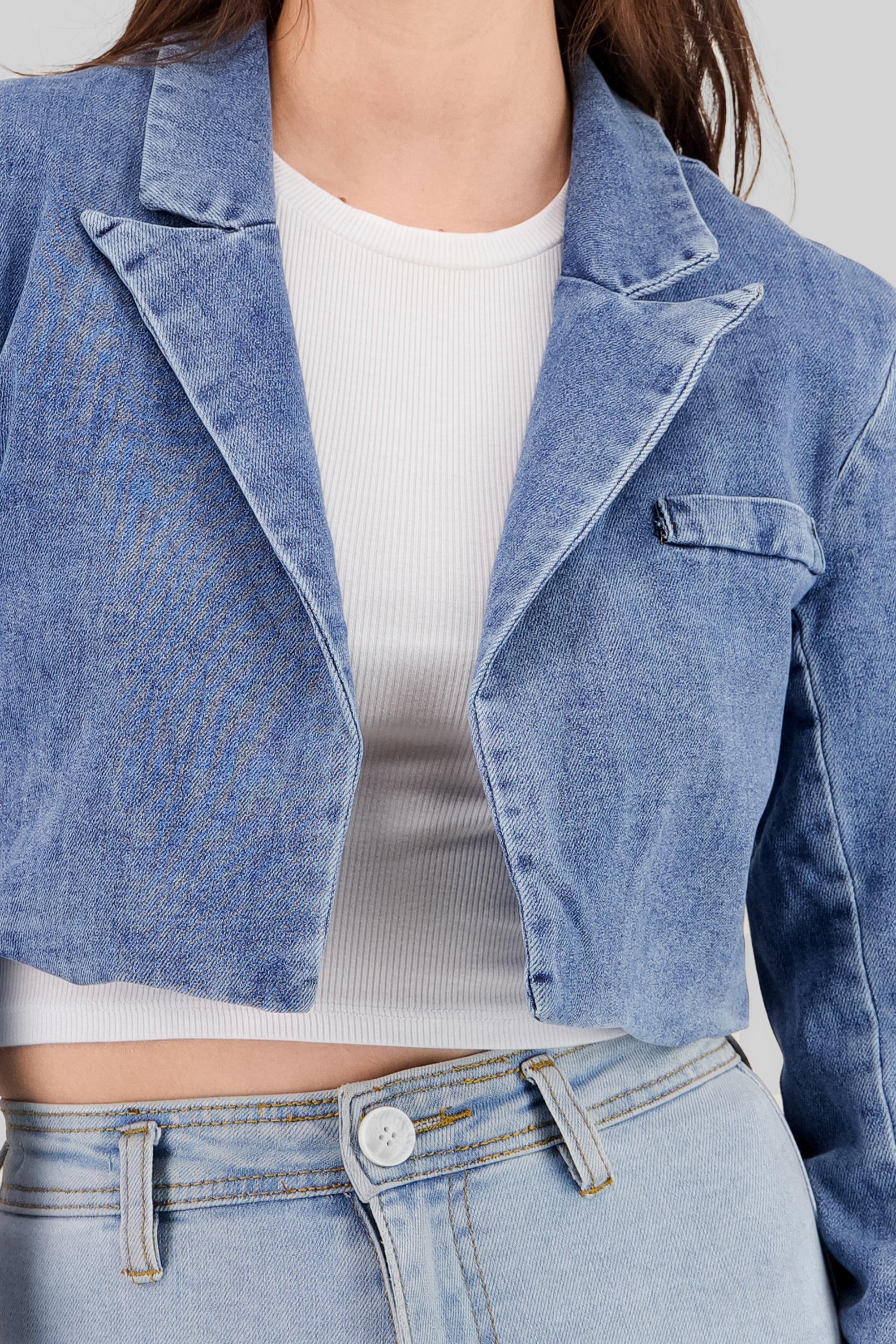 Blazer crop denim MEDIUM WASH