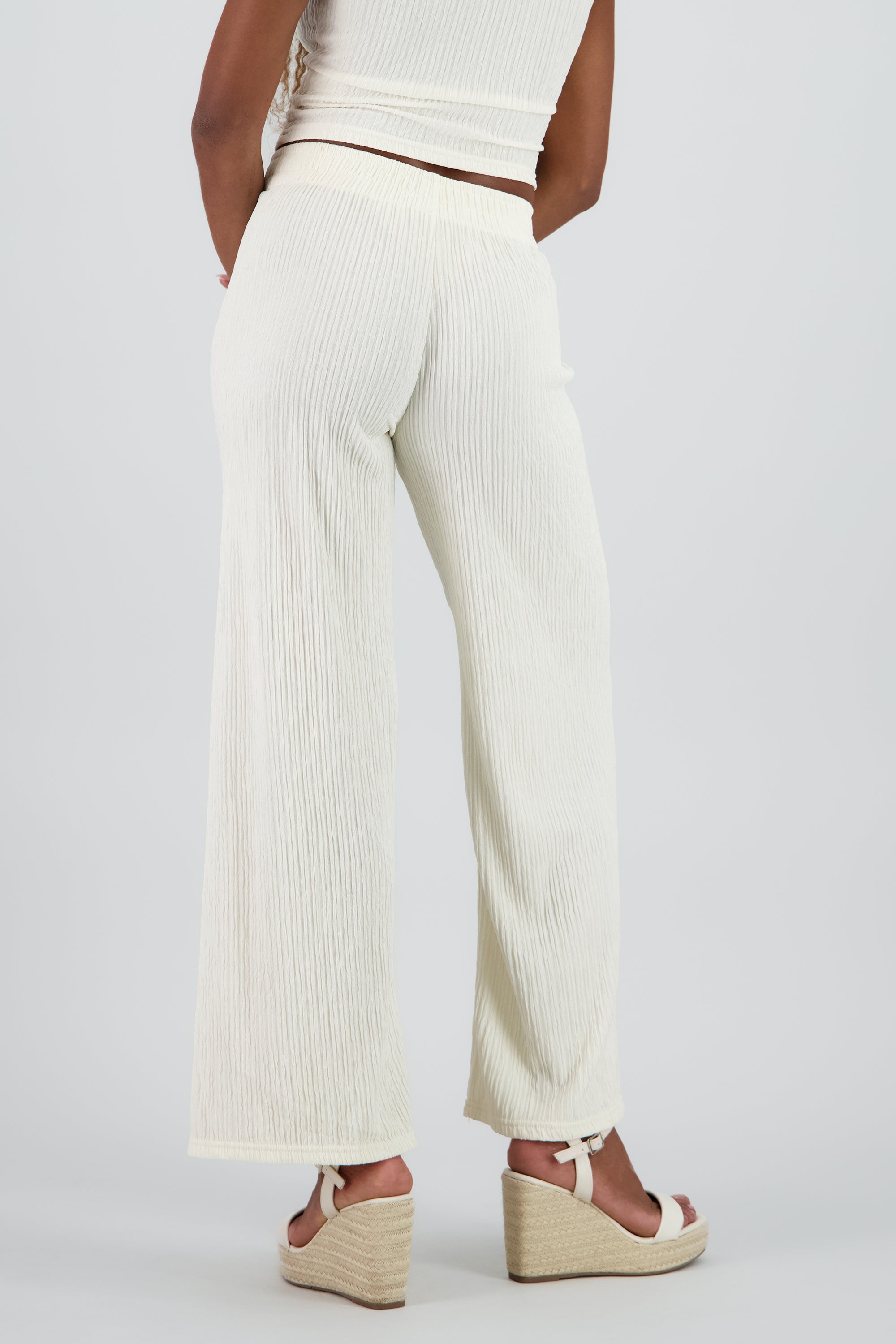 Pantalon textura resorte BLANCO