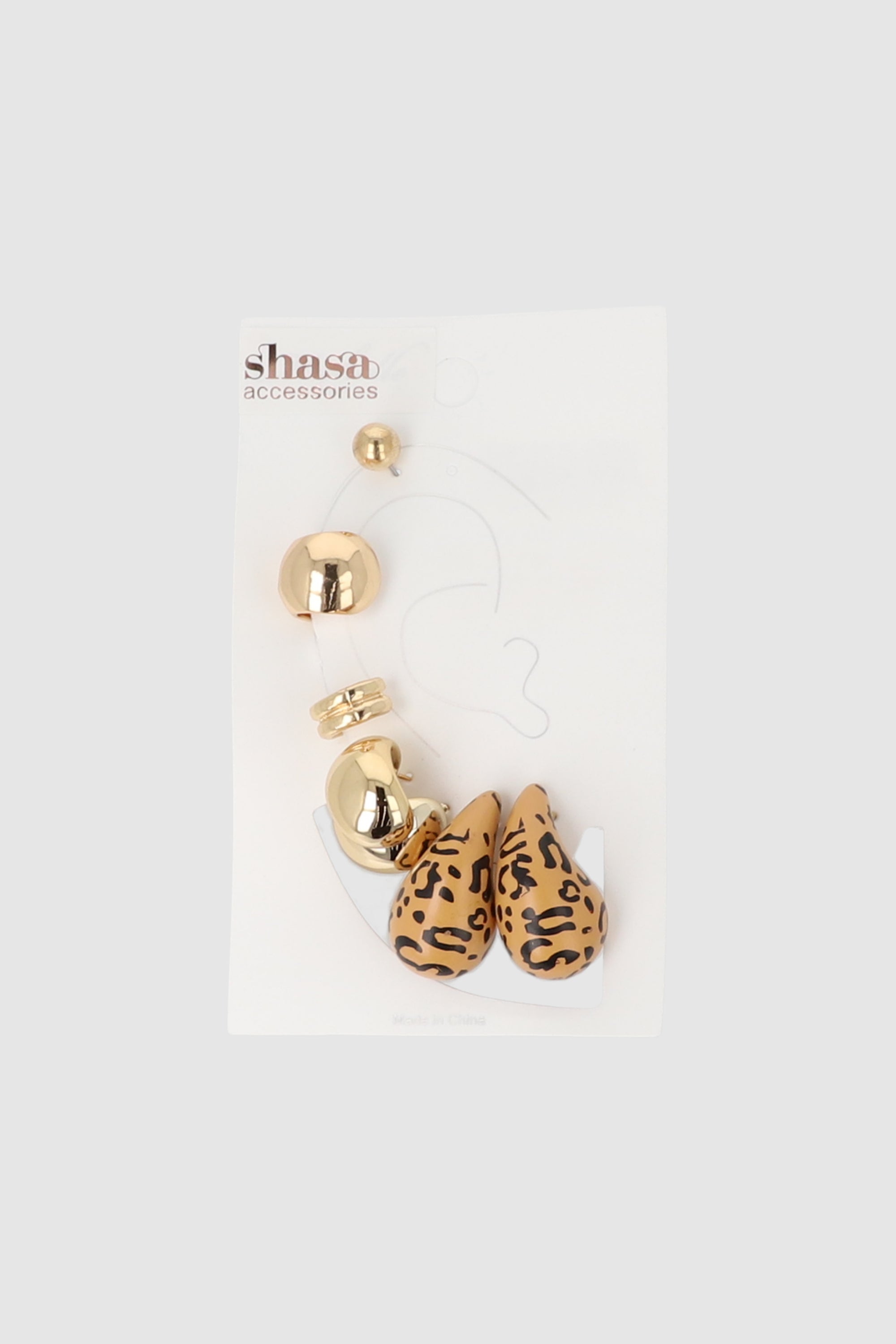 SET ARETES GOTA ANIMAL PRINT ORO