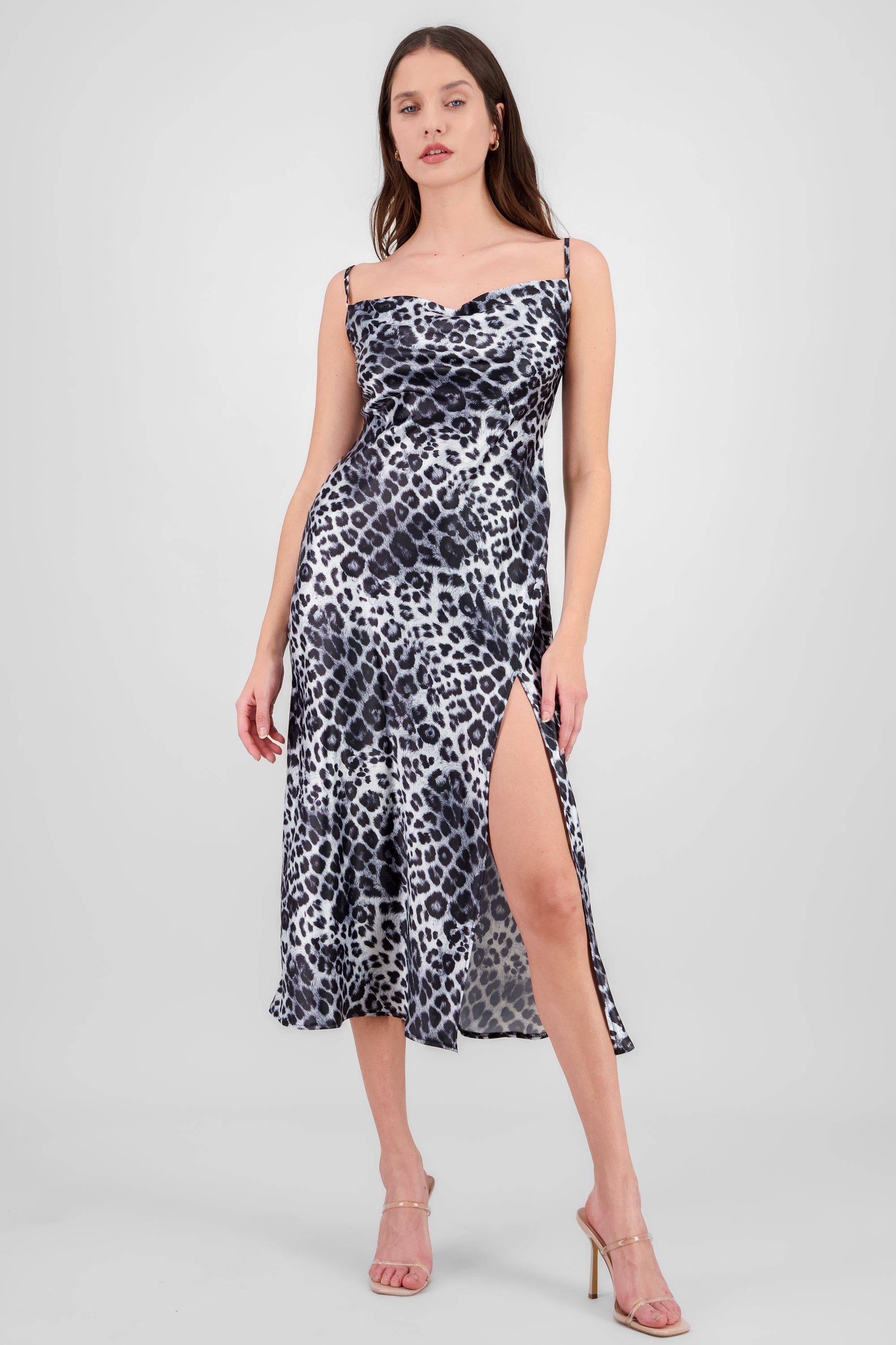 Vestido satin leopardo Hypsters NEGRO COMBO