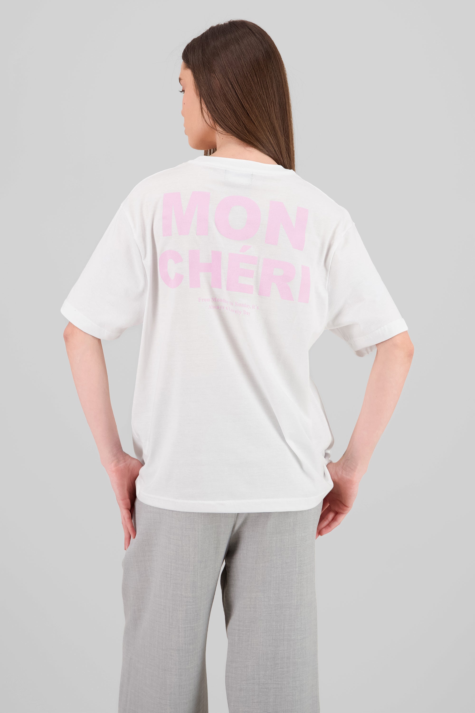 Playera oversize estampada cerezas mon cheri hypst BLANCO