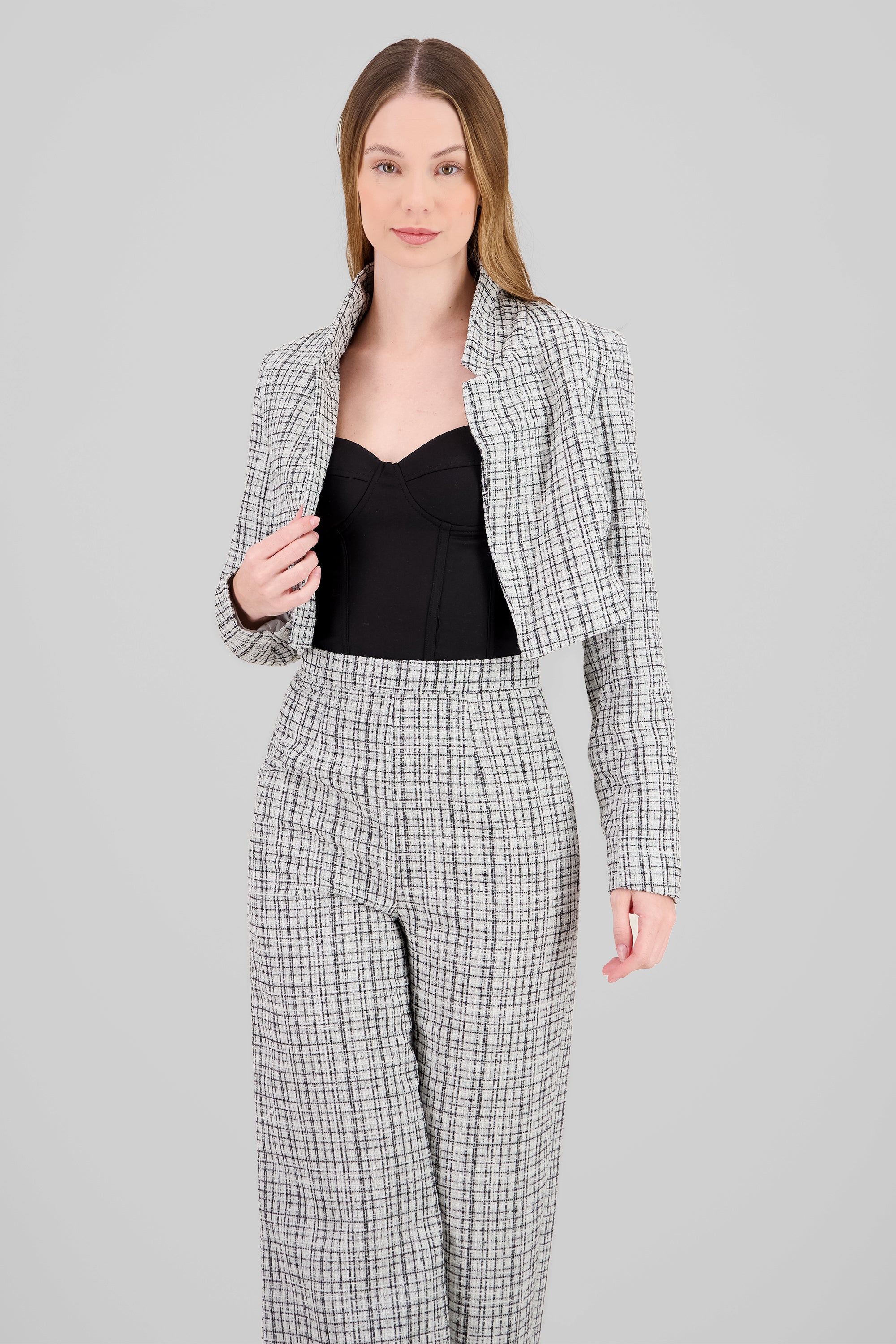 Saco tweed cropped BLANCO COMBO