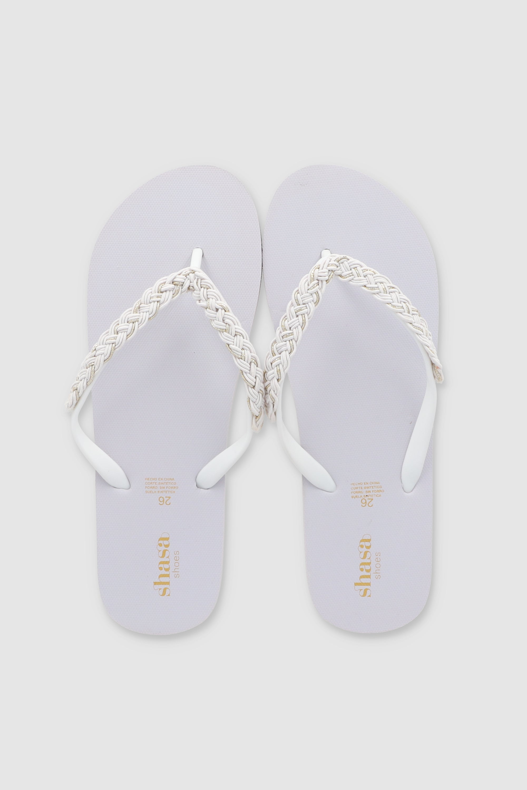 Flip Flop Chinela Brillos Tejido