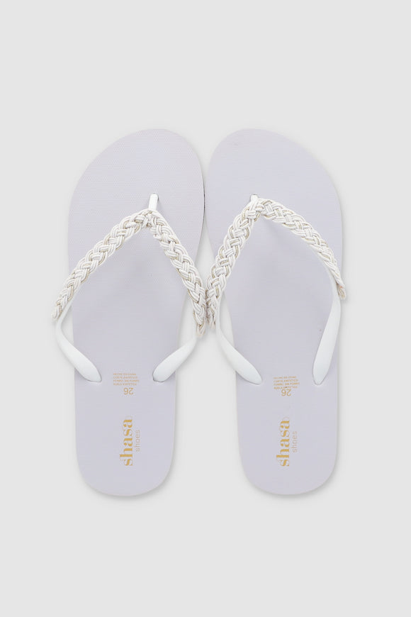 Flip Flop Chinela Brillos Tejido