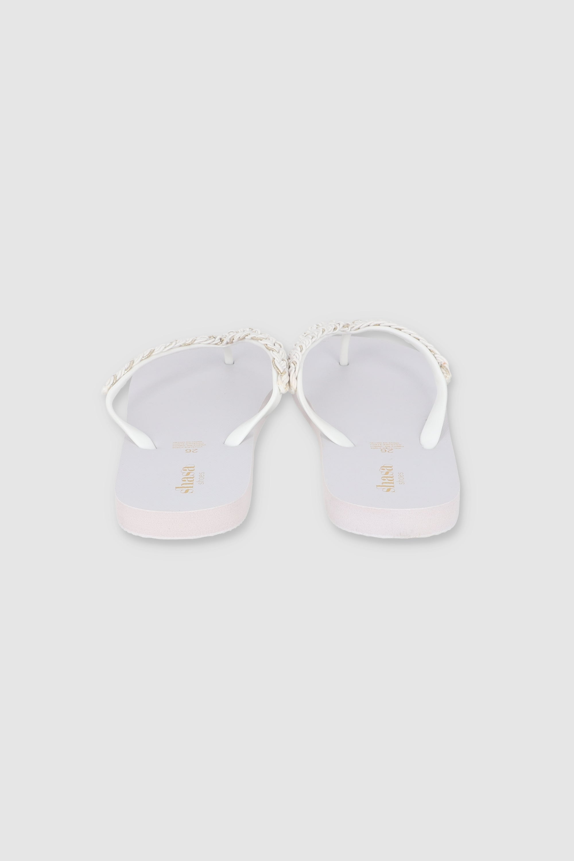 FLIP FLOP CHINELA BRILLOS TEJIDO BLANCO