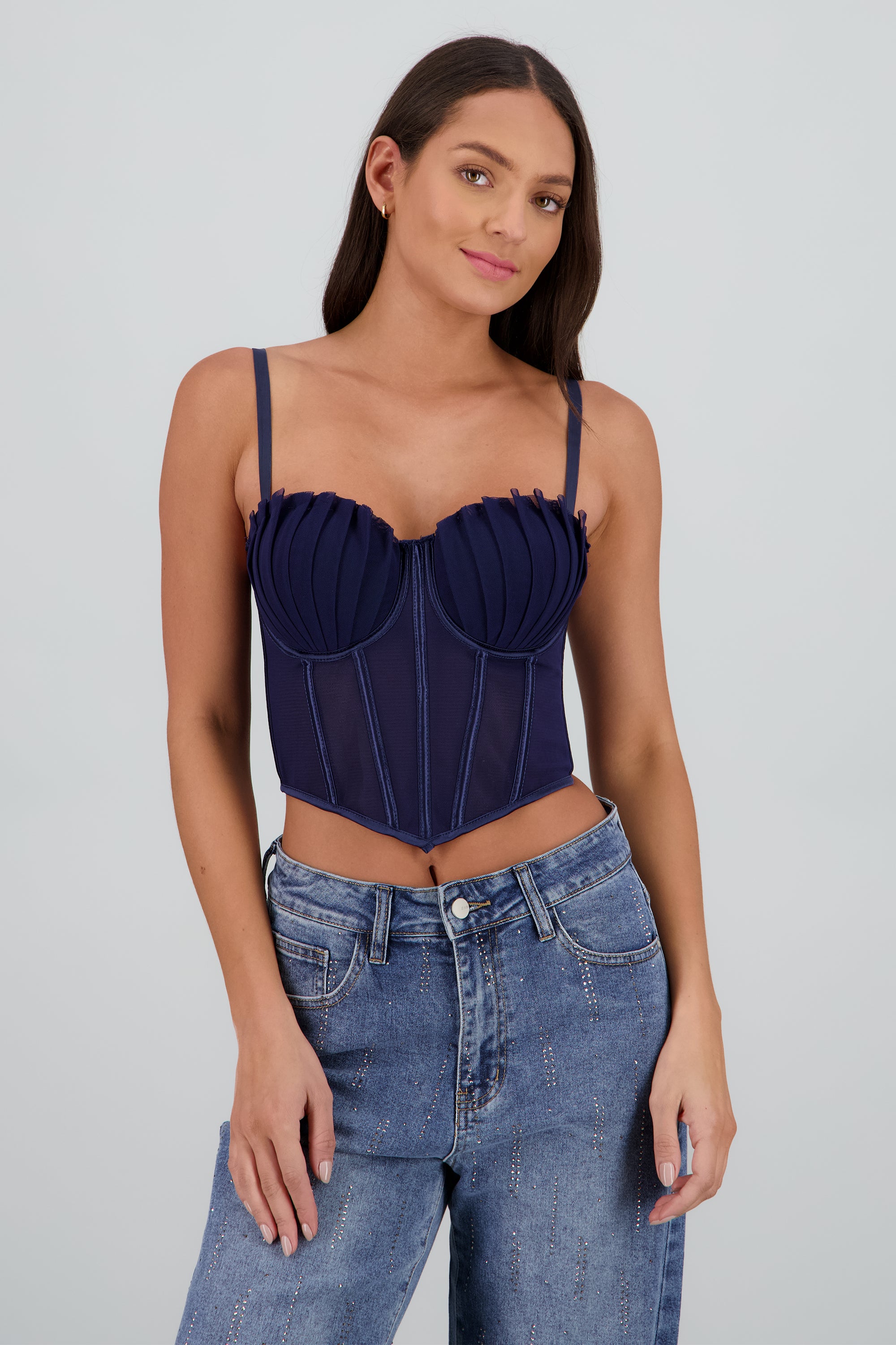 Corset varillas det plisado copas MARINO