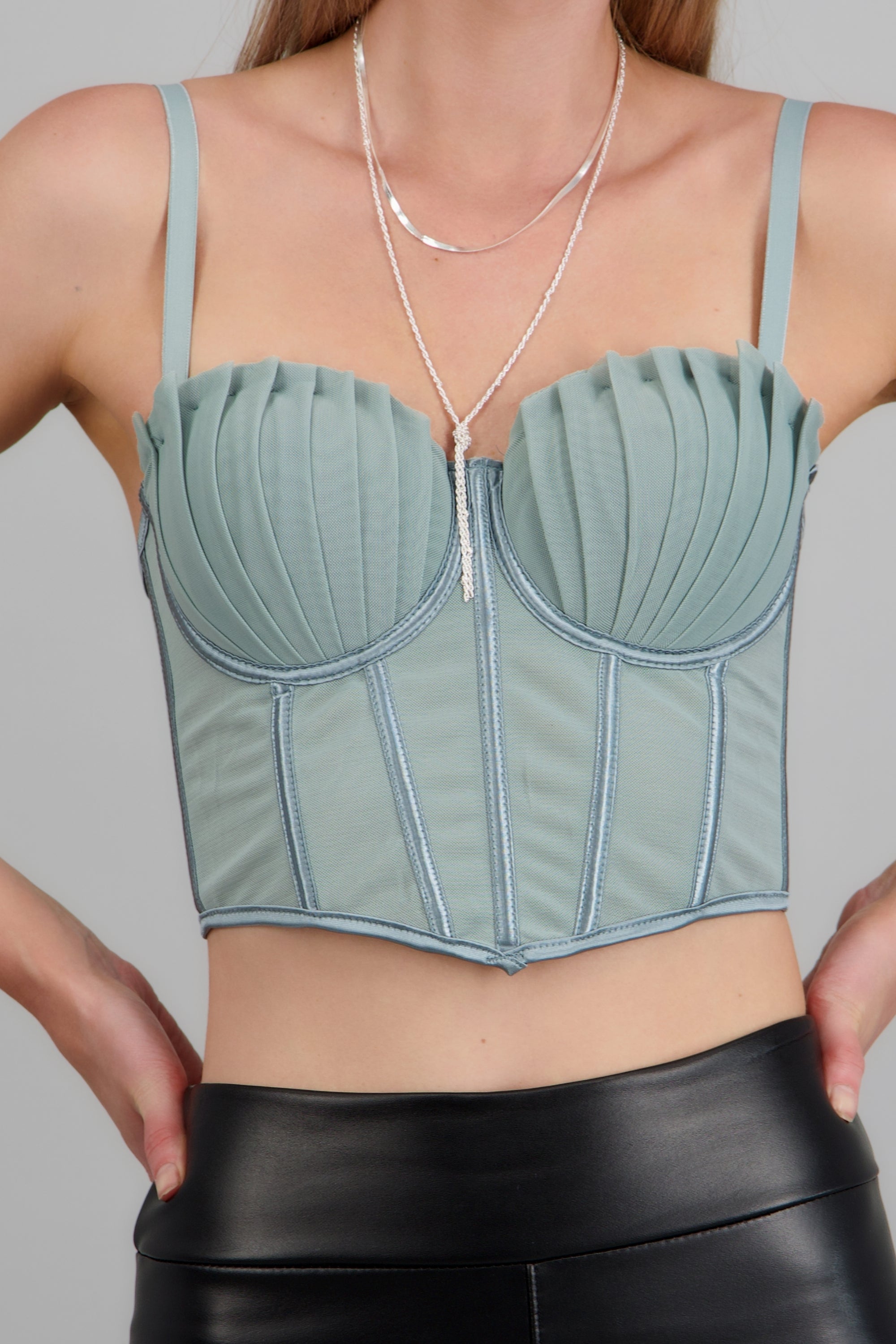 Corset varillas det plisado copas SAGE