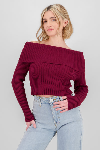 Sueter tejido off shoulder