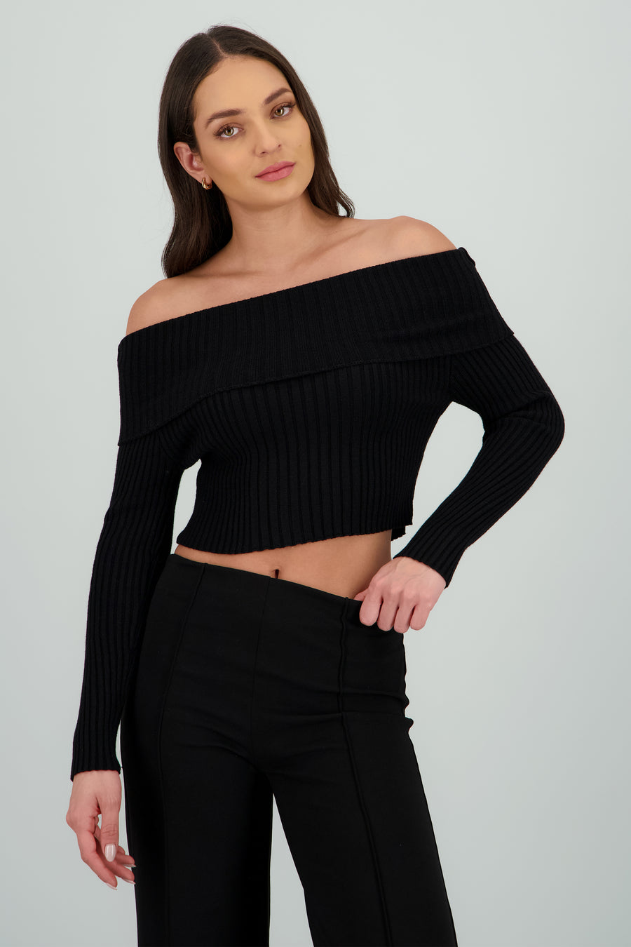 Sueter tejido off shoulder
