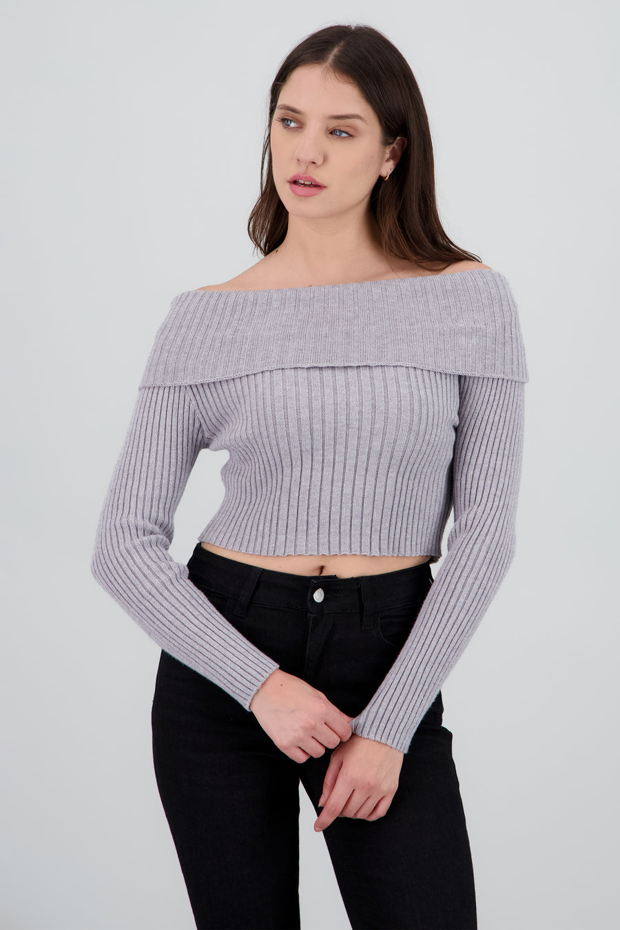 Sueter tejido off shoulder