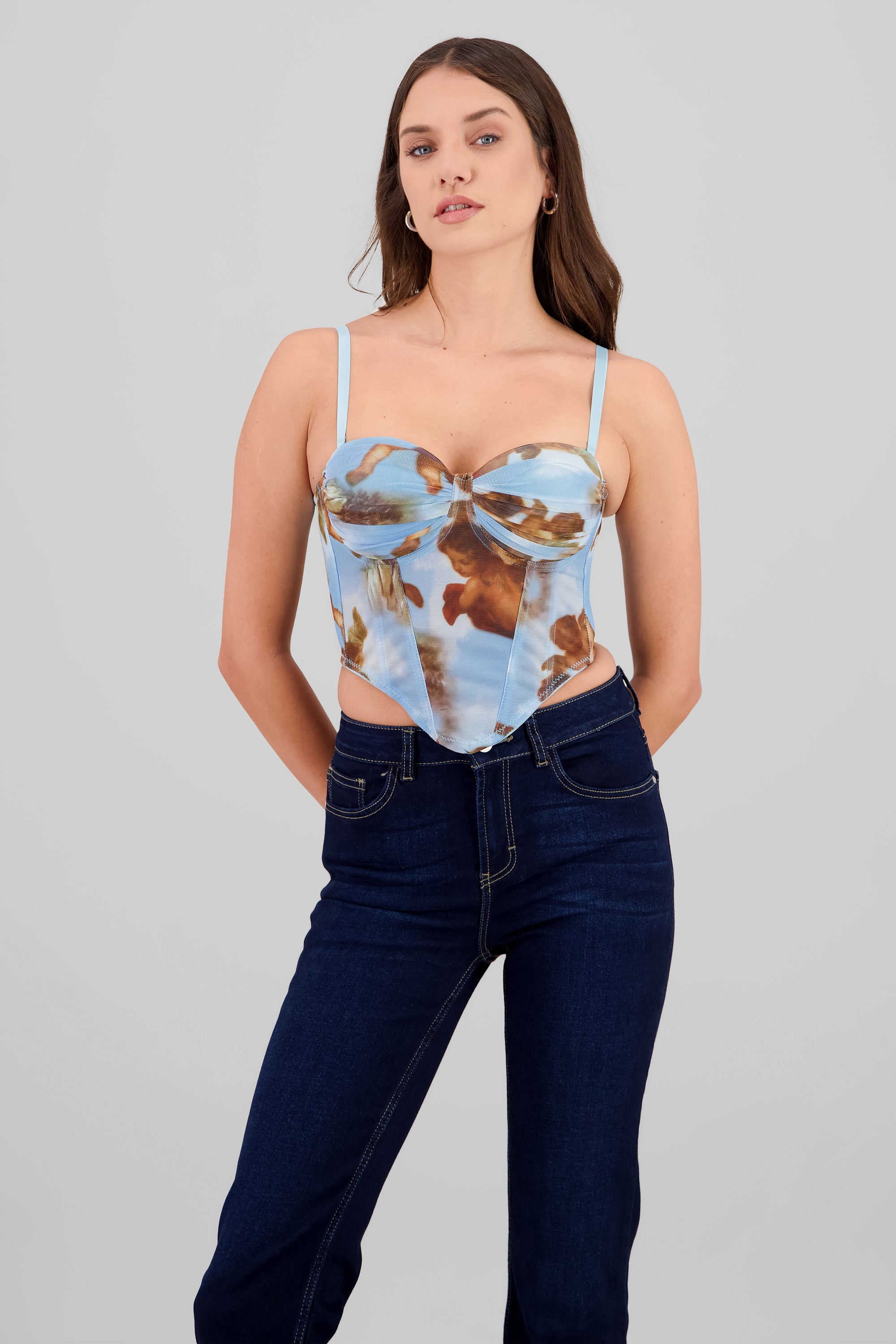 Corset mesh degradado detalle copas
