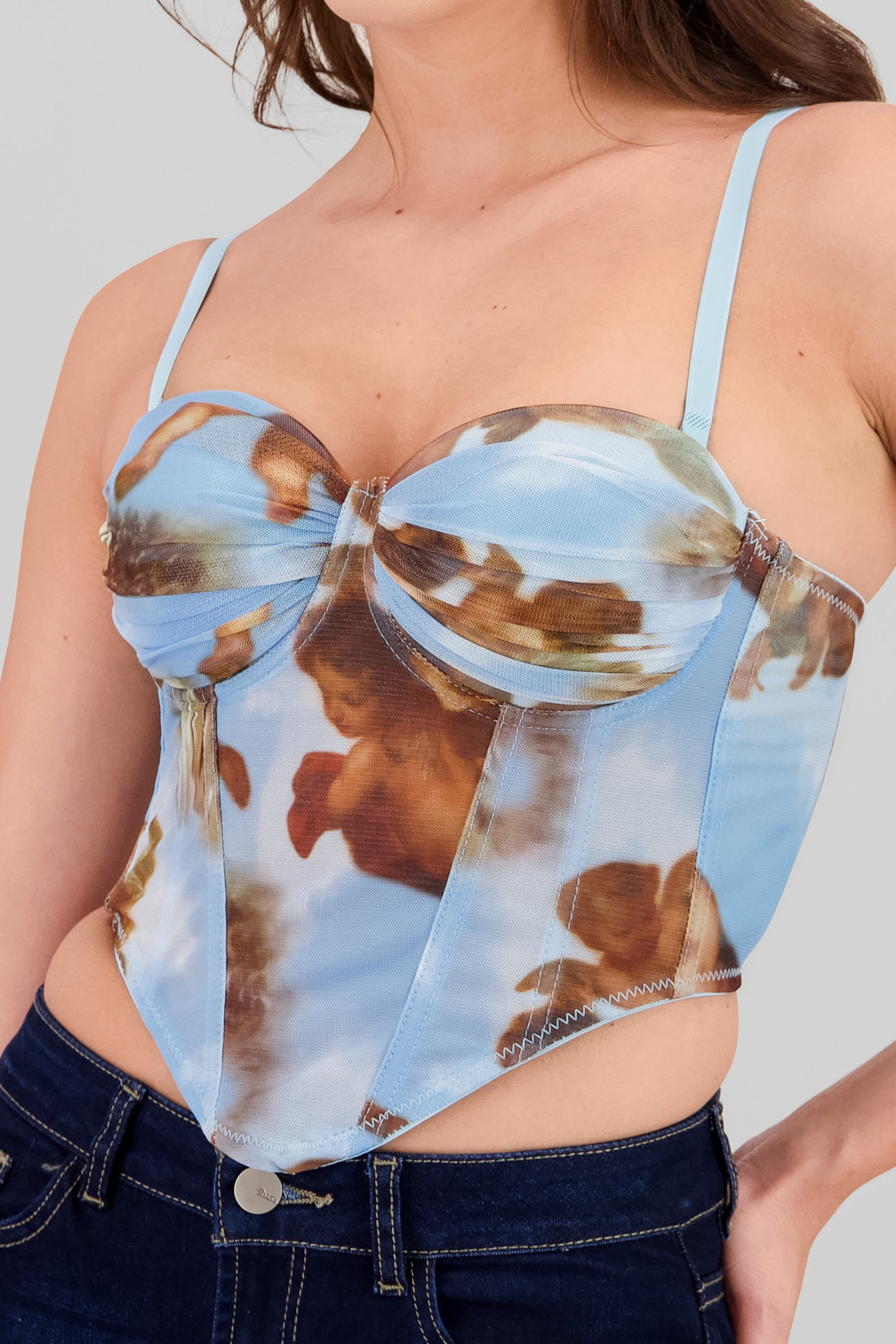 Corset mesh degradado detalle copas