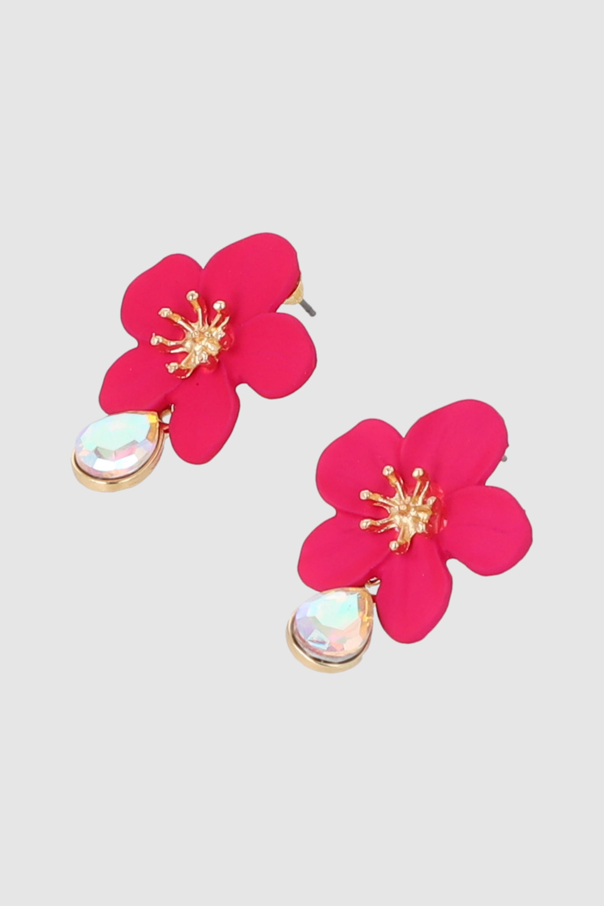 ARETES FLOR COLOR GOTA FIUSHA