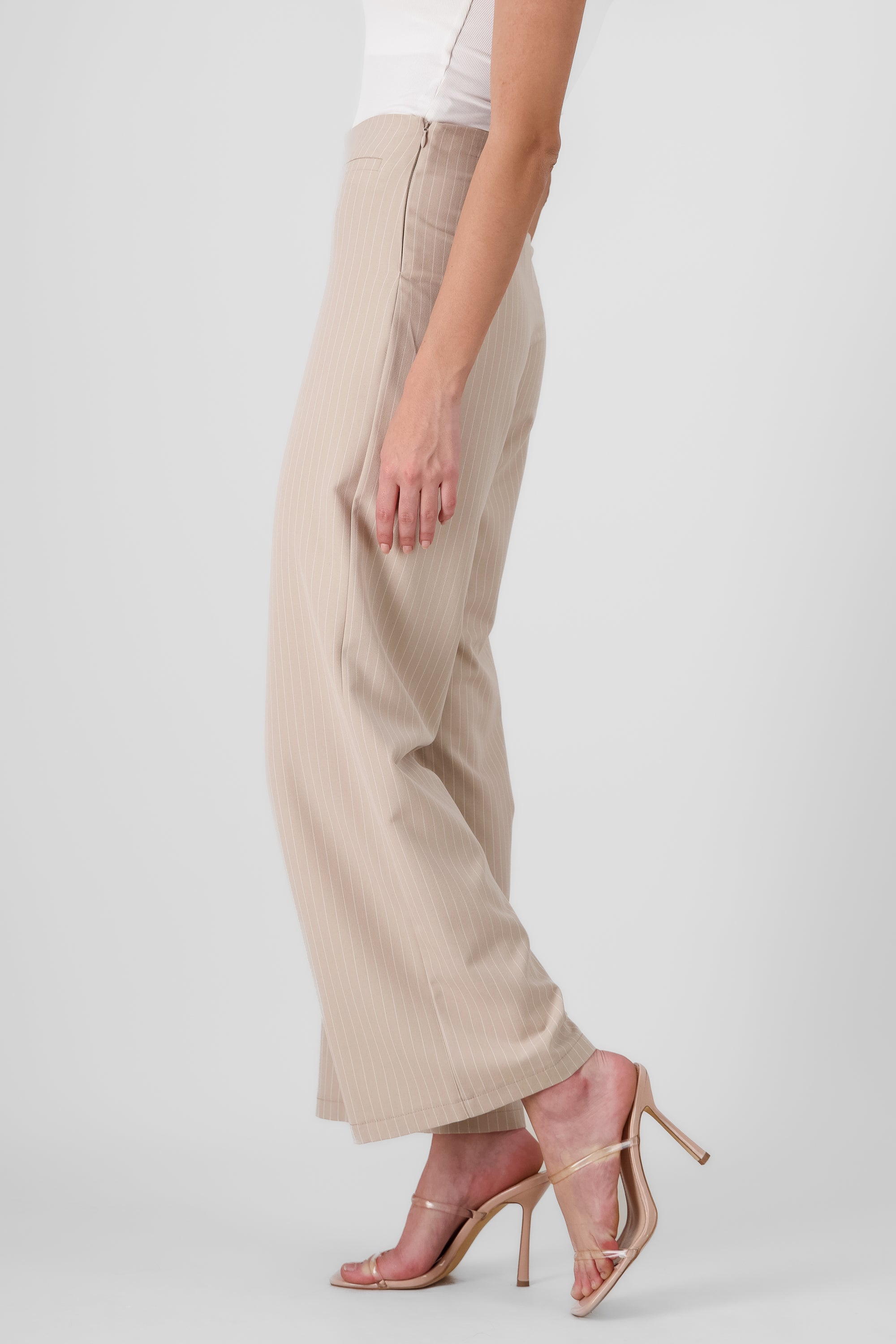 Pantalon recto rayas vivos hypsters BEIGE