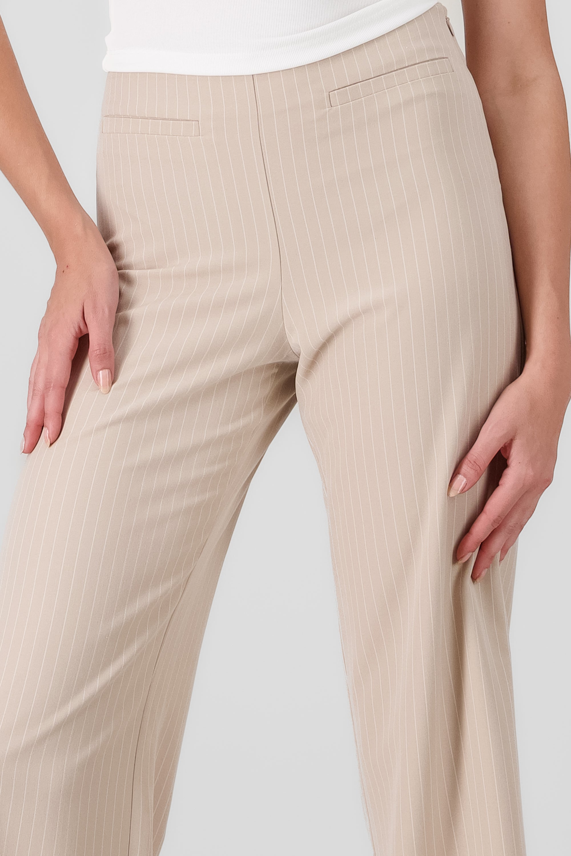 Pantalon recto rayas vivos hypsters BEIGE