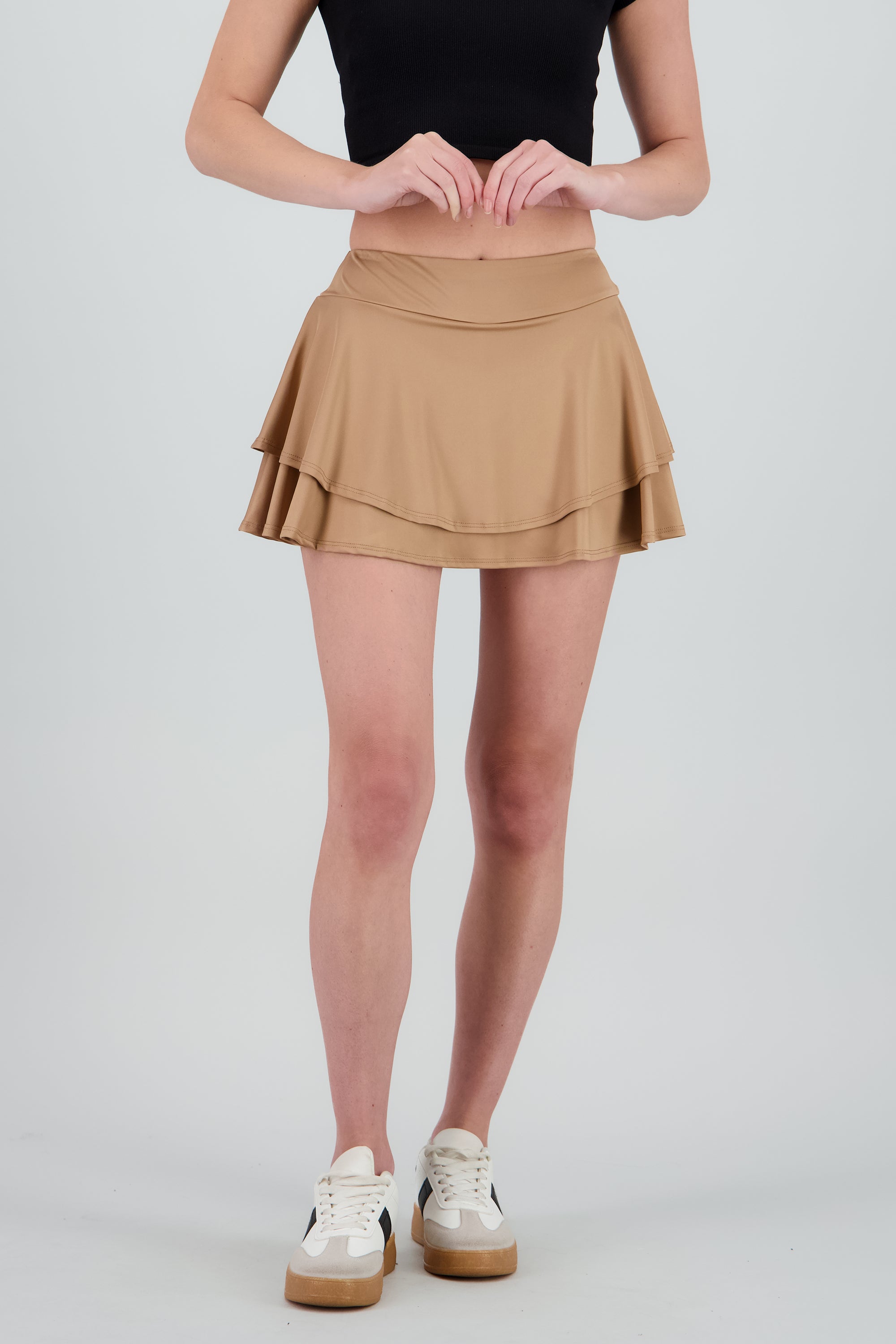 Falda mini olanes BEIGE