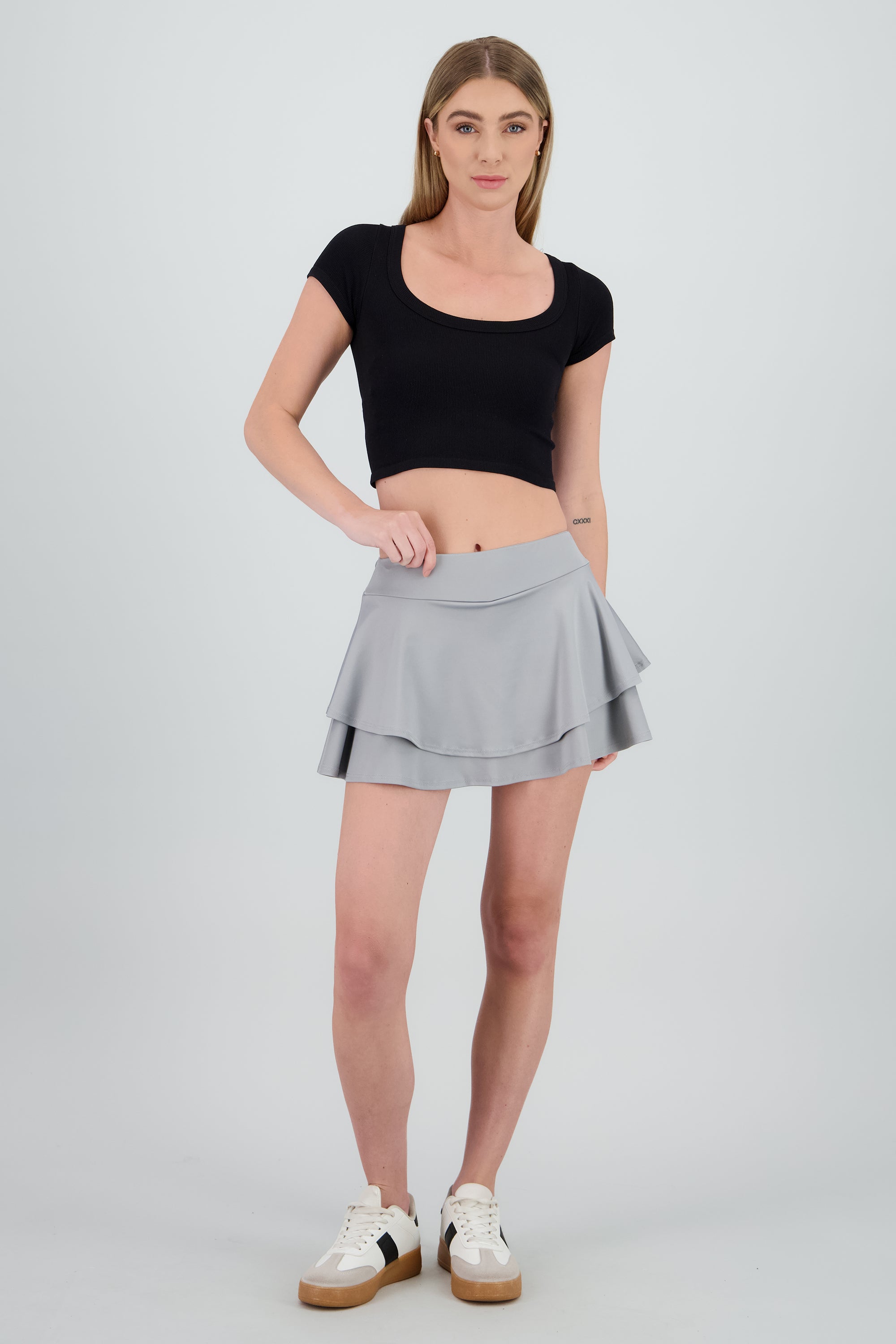 Falda mini olanes GRIS