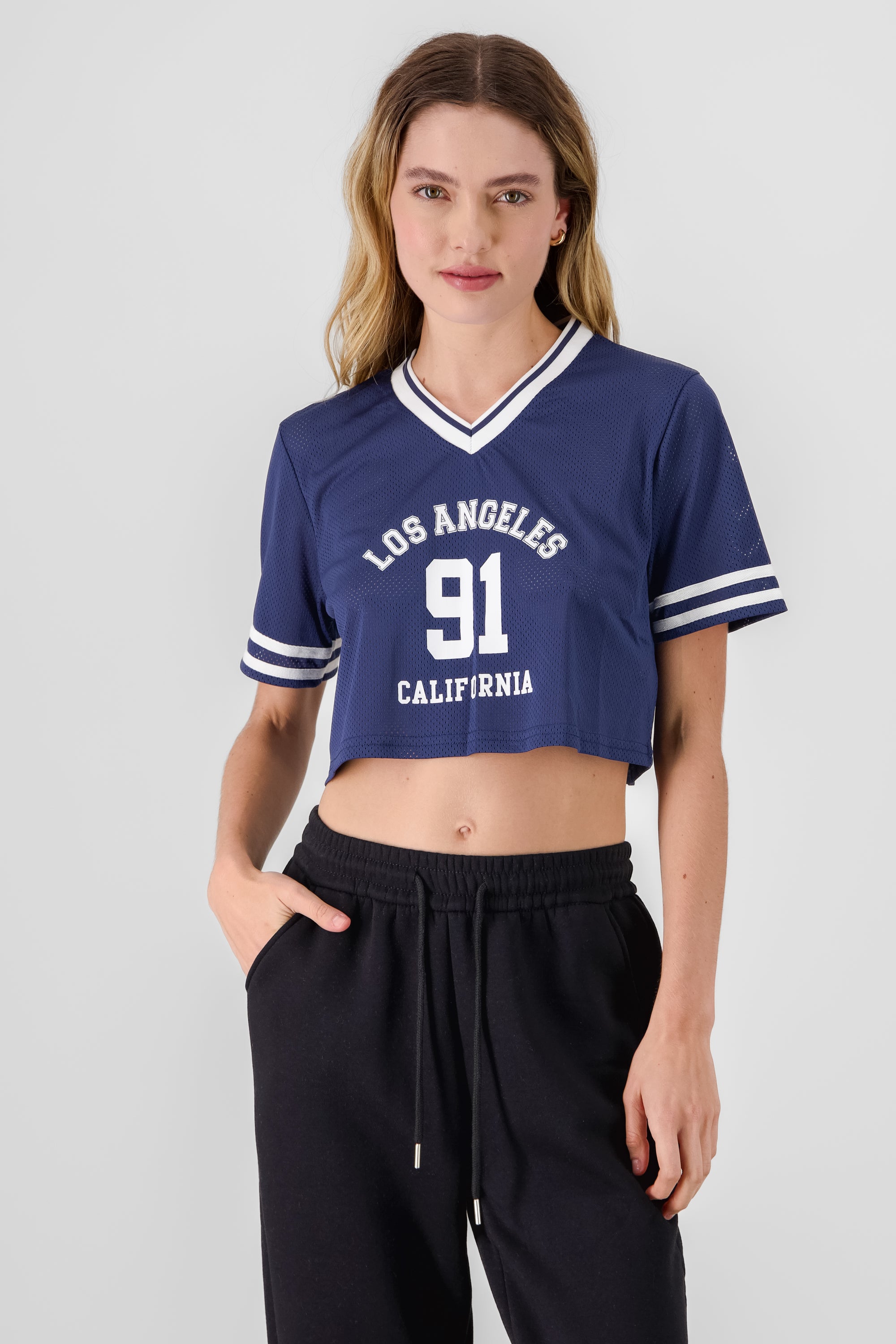 Top estampado oversized crop LA MARINO