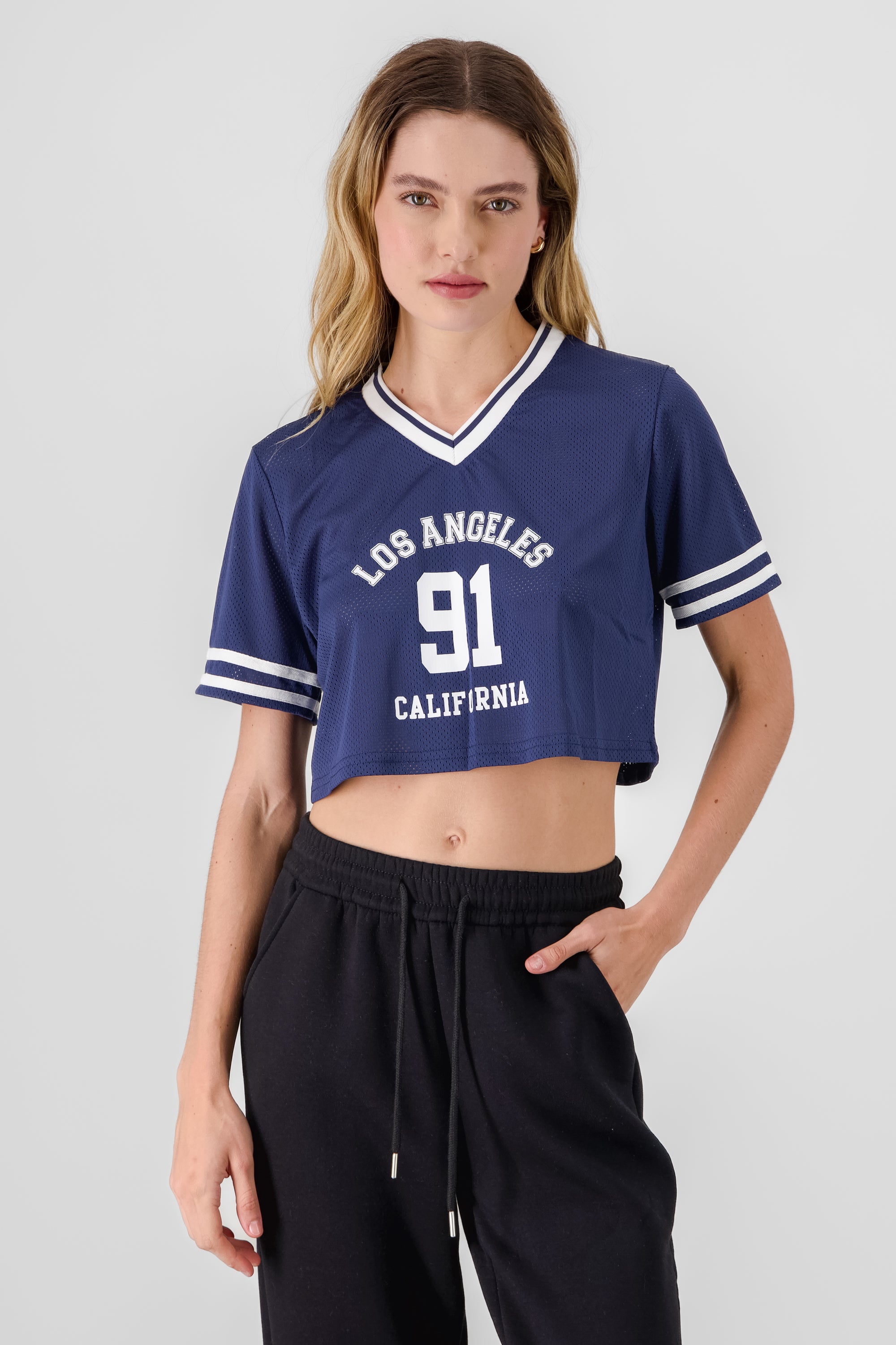 Top estampado oversized crop LA MARINO