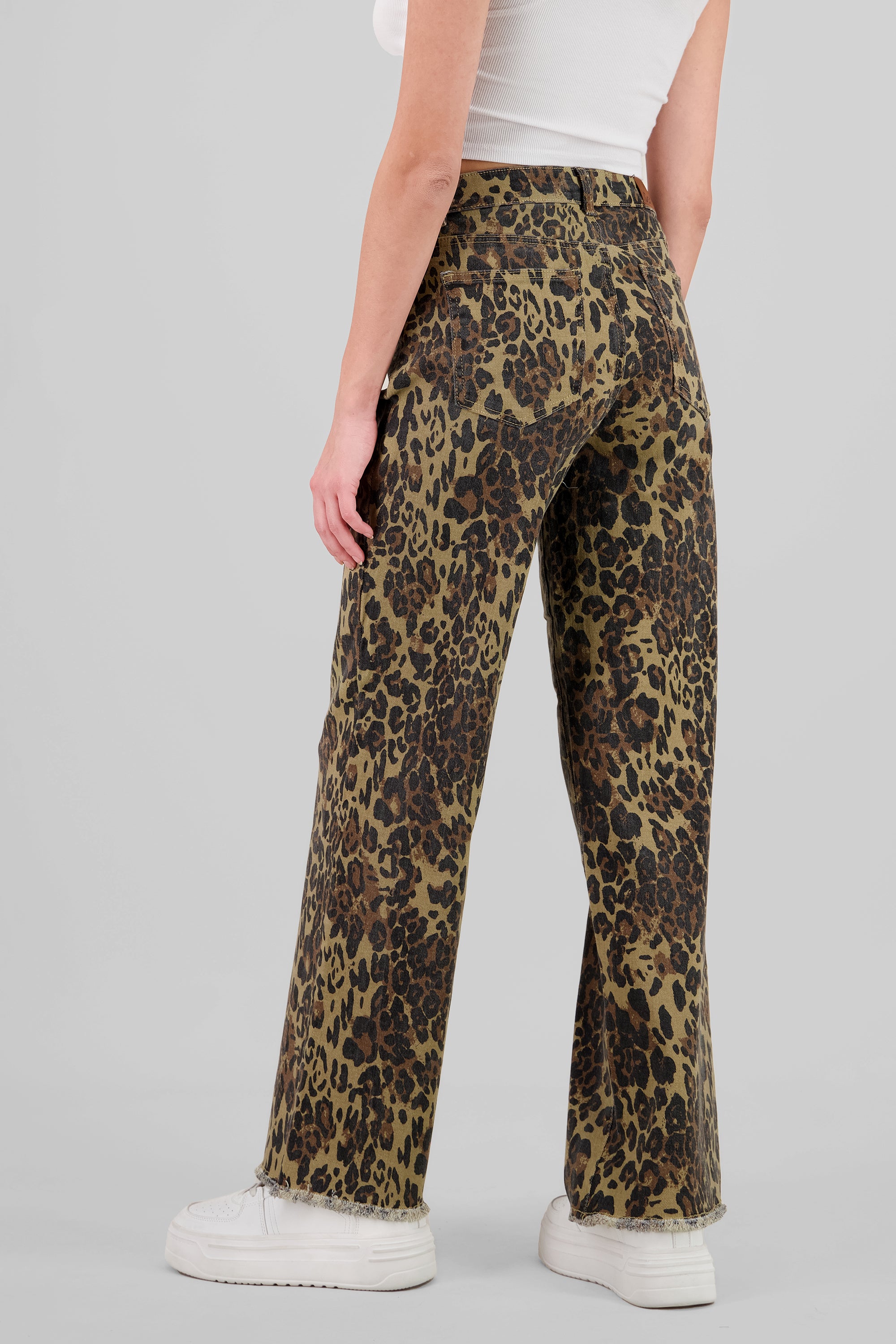 Jeans wide leg animal print CAFE COMBO