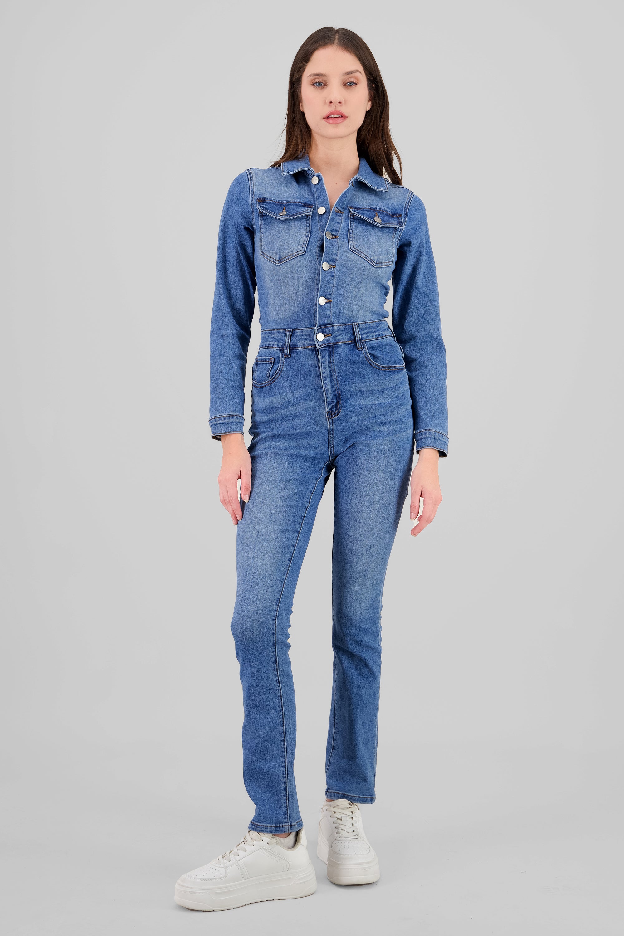 Overall slim denim MEDIUM WASH