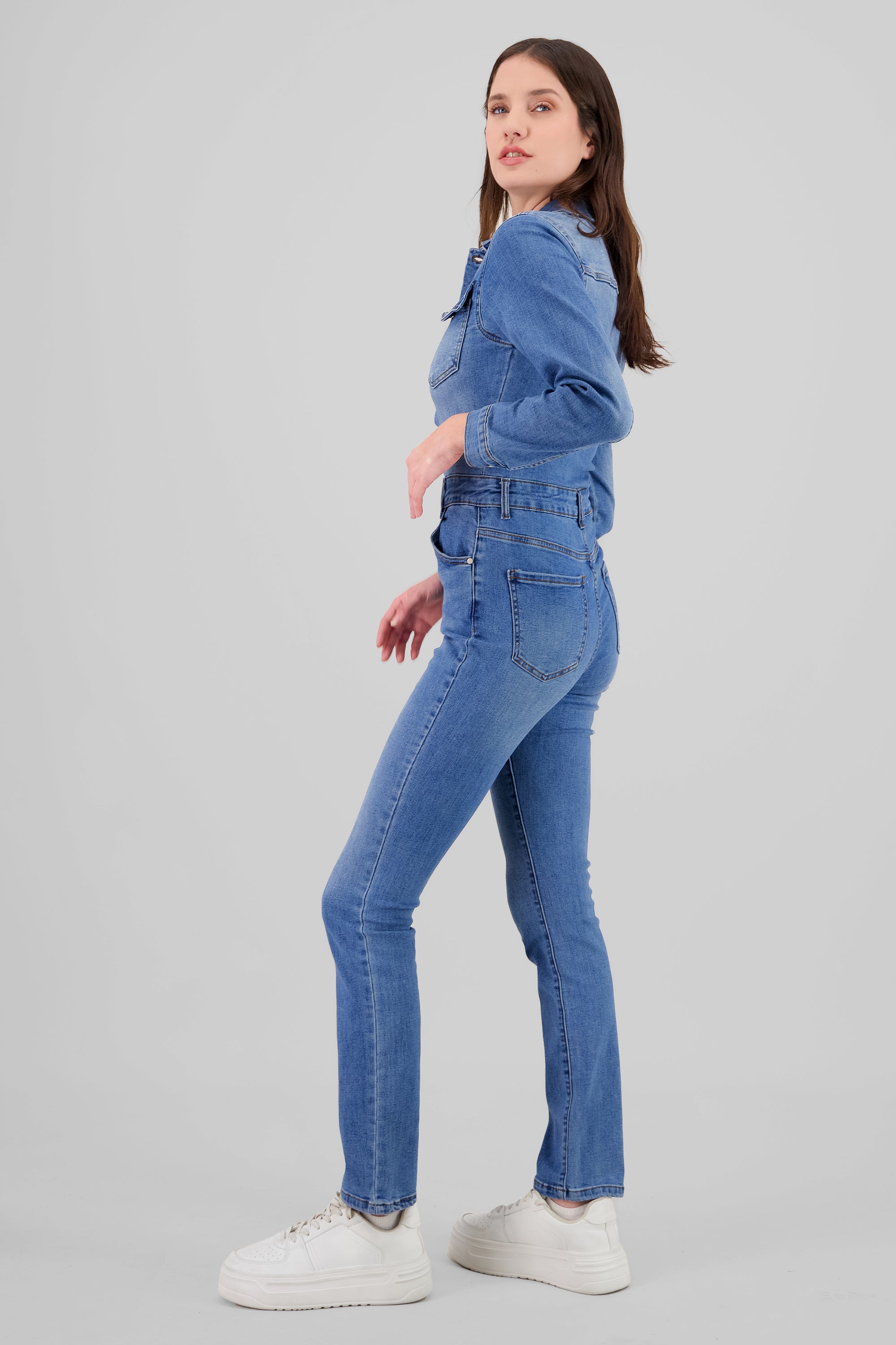 Overall slim denim MEDIUM WASH